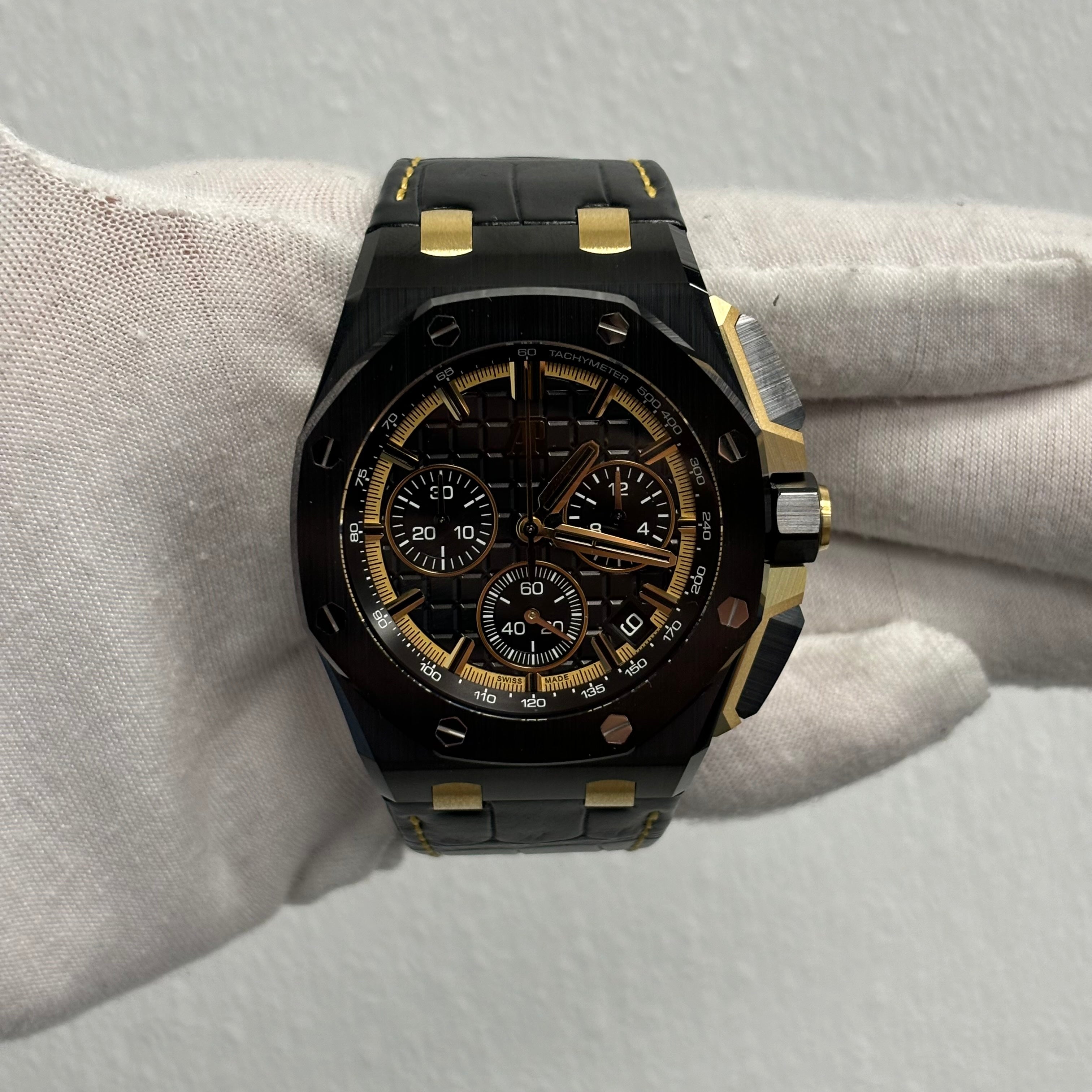 Audemars Piguet Royal Oak 43mm Black Dial Watch Ref# 26420CE.OO.A127CR.01 - Happy Jewelers Fine Jewelry Lifetime Warranty