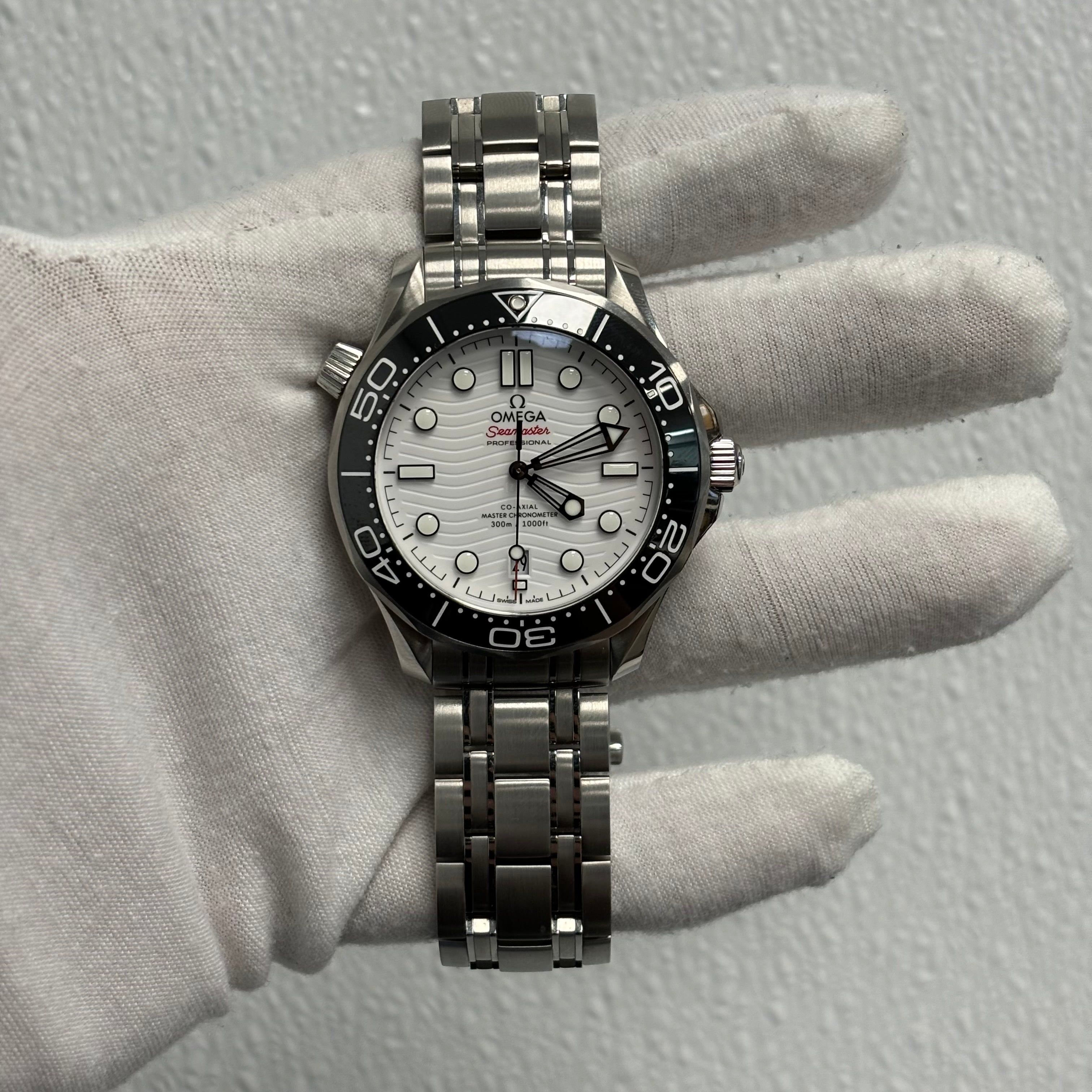 Omega Seamaster 42mm White Dial Ref# 210.30.42.20.04.001 - Happy Jewelers Fine Jewelry Lifetime Warranty