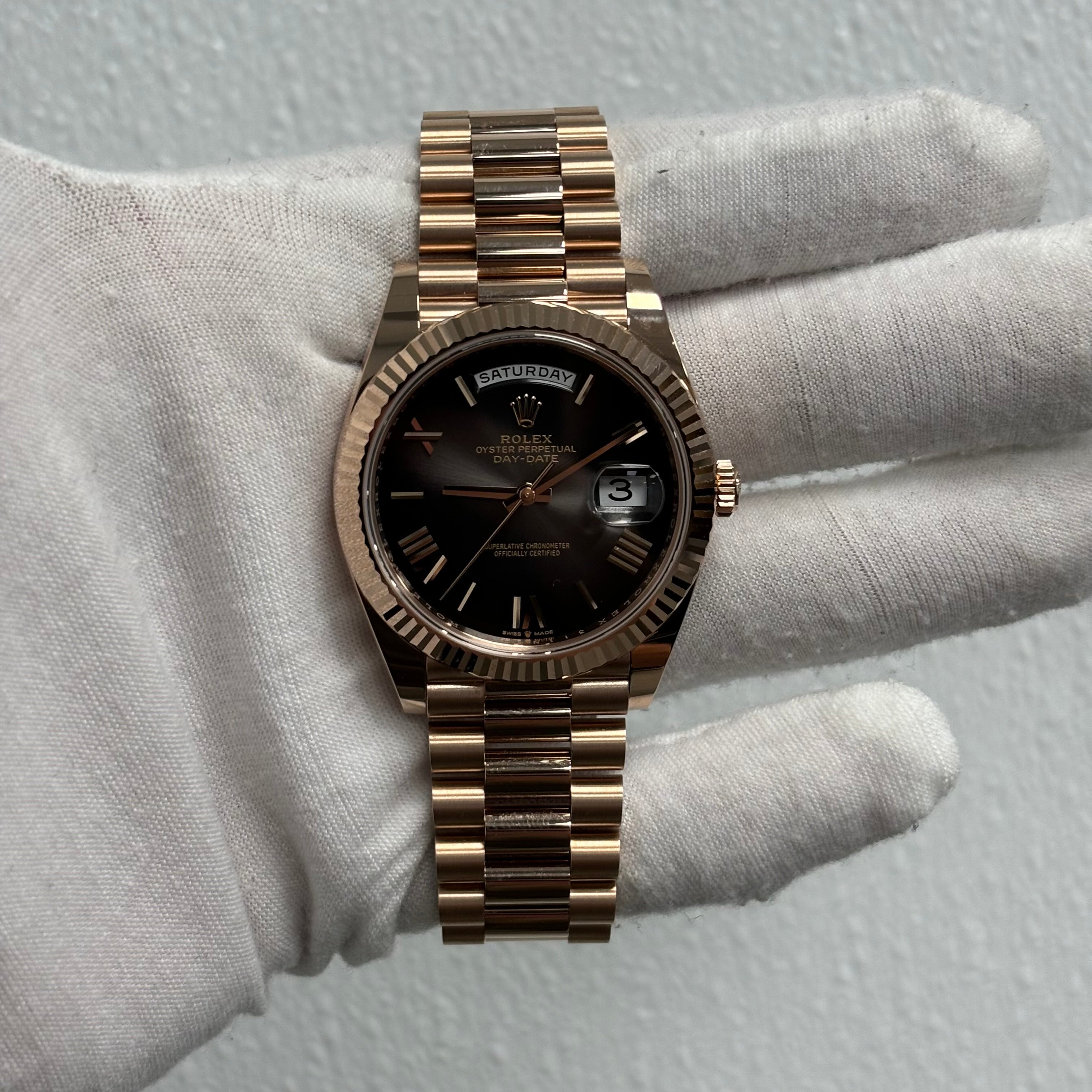 Rolex Day-Date 40mm Black Dial Ref# 228235 - Happy Jewelers Fine Jewelry Lifetime Warranty