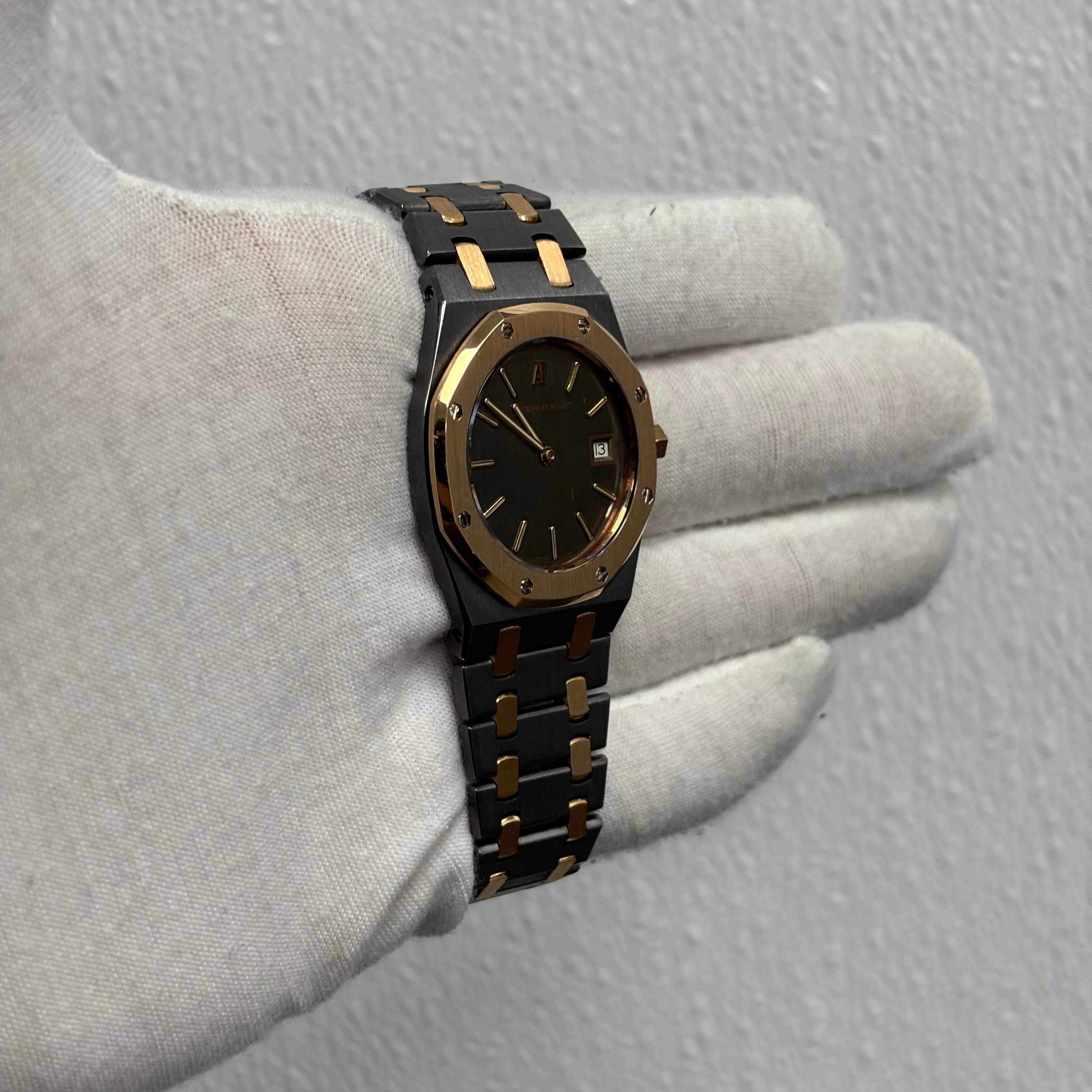 Audemars Piguet Royal Oak 33mm Grey Stick Dial Watch Ref# 56175TR - Happy Jewelers Fine Jewelry Lifetime Warranty