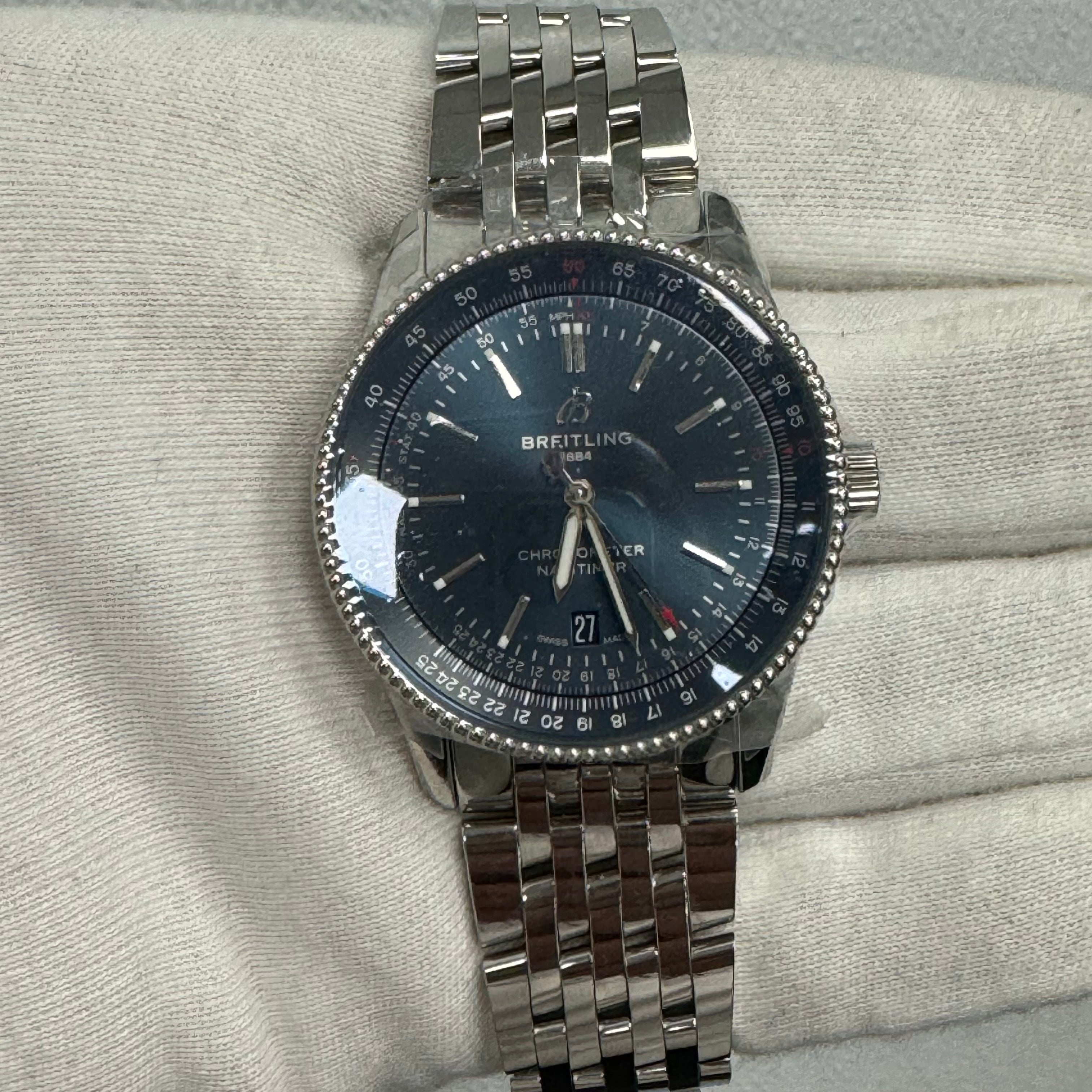 Breitling Navitimer 41mm Blue Stick Dial Watch Ref #: A17326161C1A1 - Happy Jewelers Fine Jewelry Lifetime Warranty