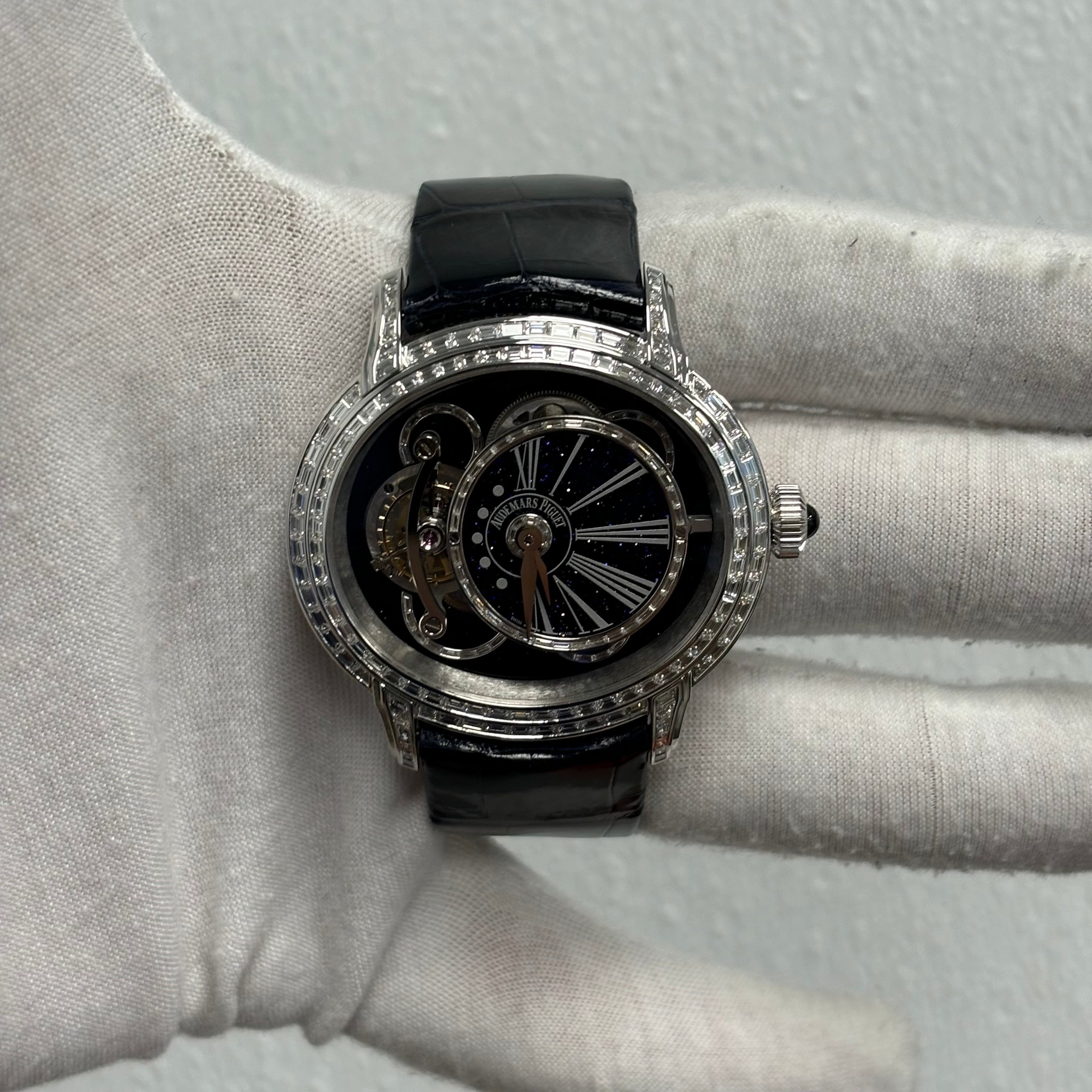 Audemars Piguet Millenary 45mm Skeleton Dial Ref# 26381BC.ZZ.D312CR.01 - Happy Jewelers Fine Jewelry Lifetime Warranty