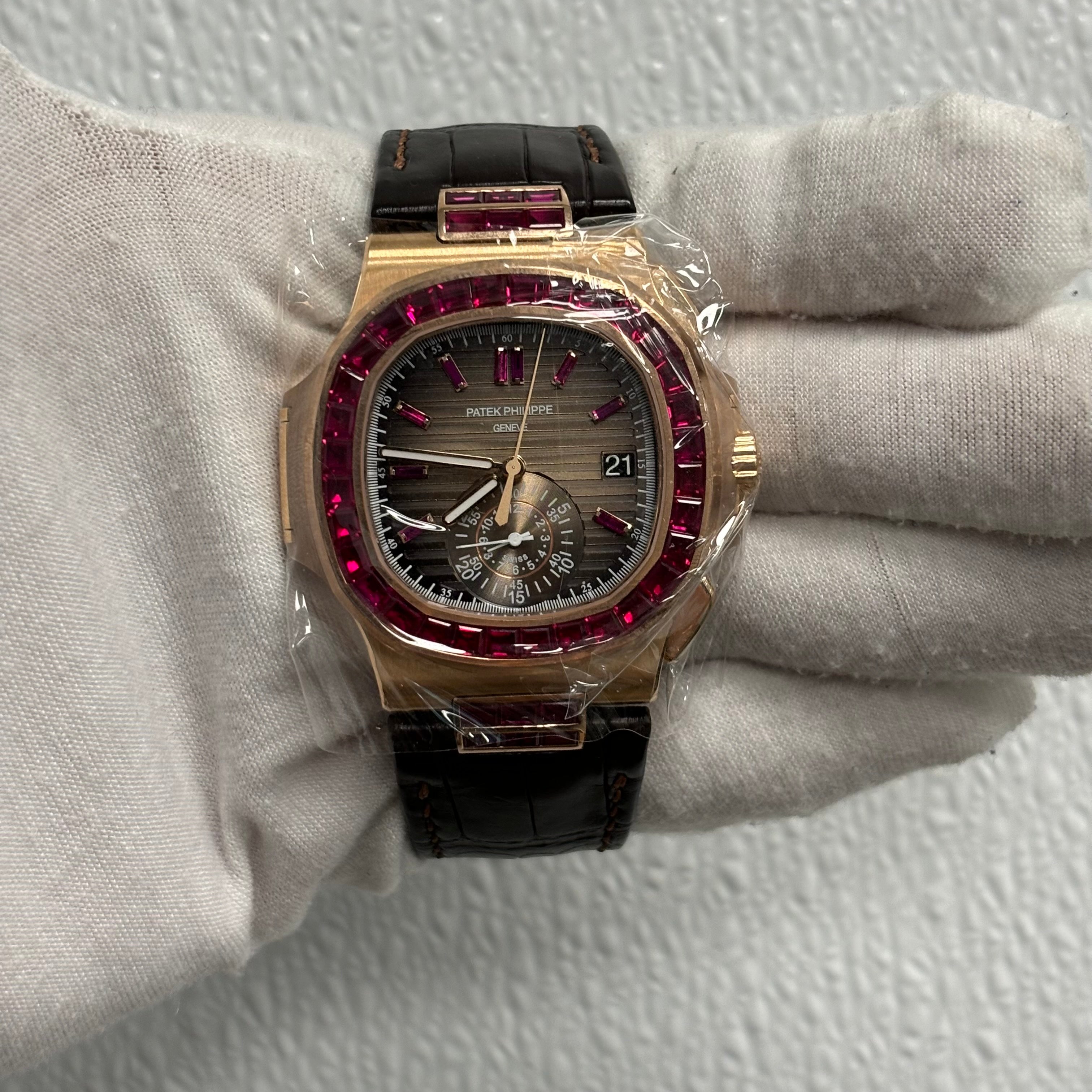 Patek Philippe Nautilus 40.5mm Brown Dial Watch Ref# 5980R-010 - Happy Jewelers Fine Jewelry Lifetime Warranty