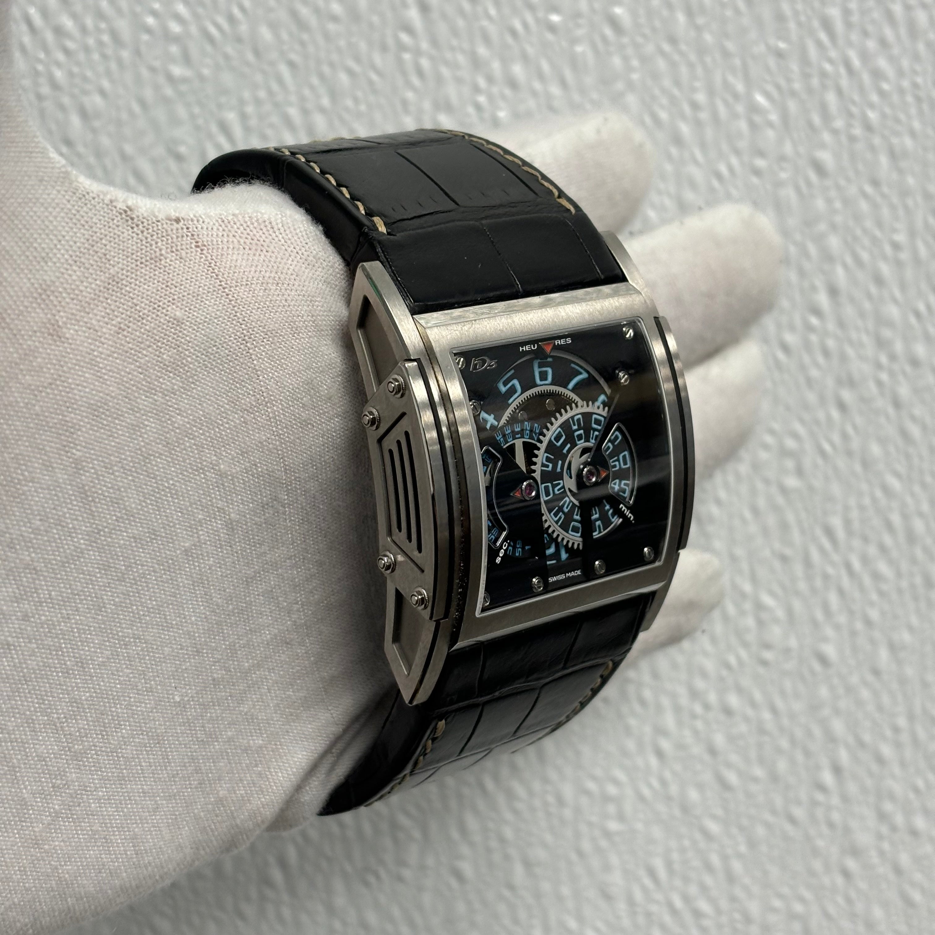 HD3 Idalgo Titanium 43.5mm Openwork Dial Watch - Happy Jewelers Fine Jewelry Lifetime Warranty