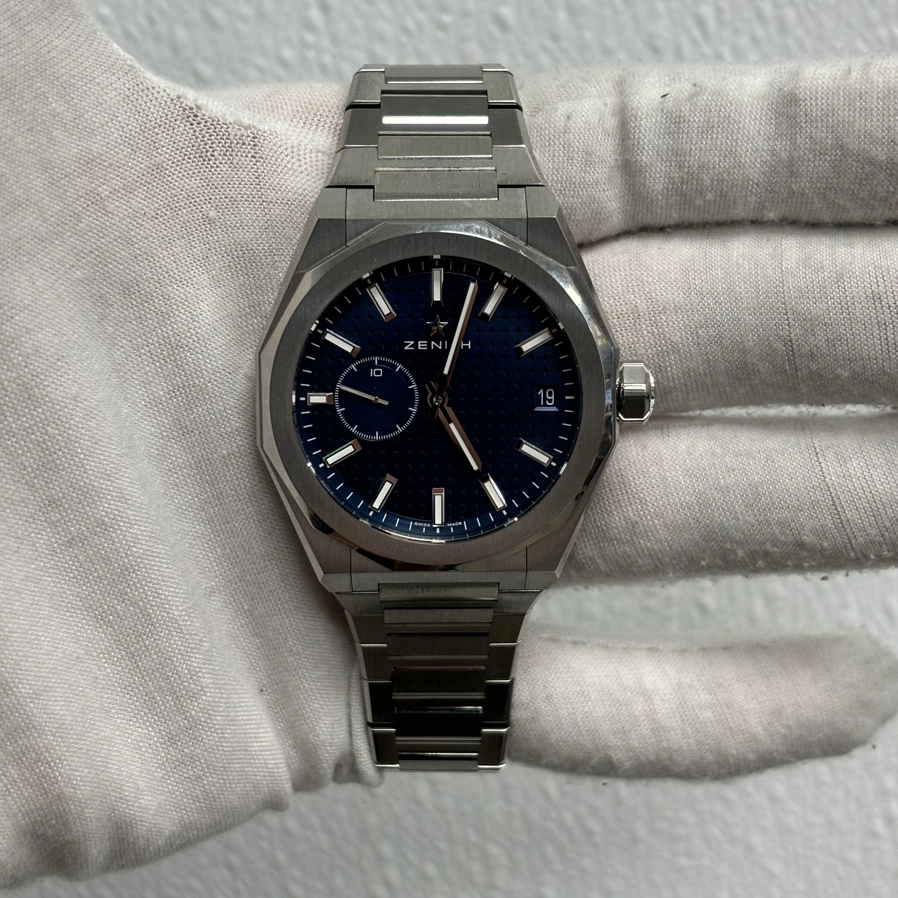 Zenith Defy 41mm Blue Dial Watch Ref# 03.9300.3620/51.I001 - Happy Jewelers Fine Jewelry Lifetime Warranty