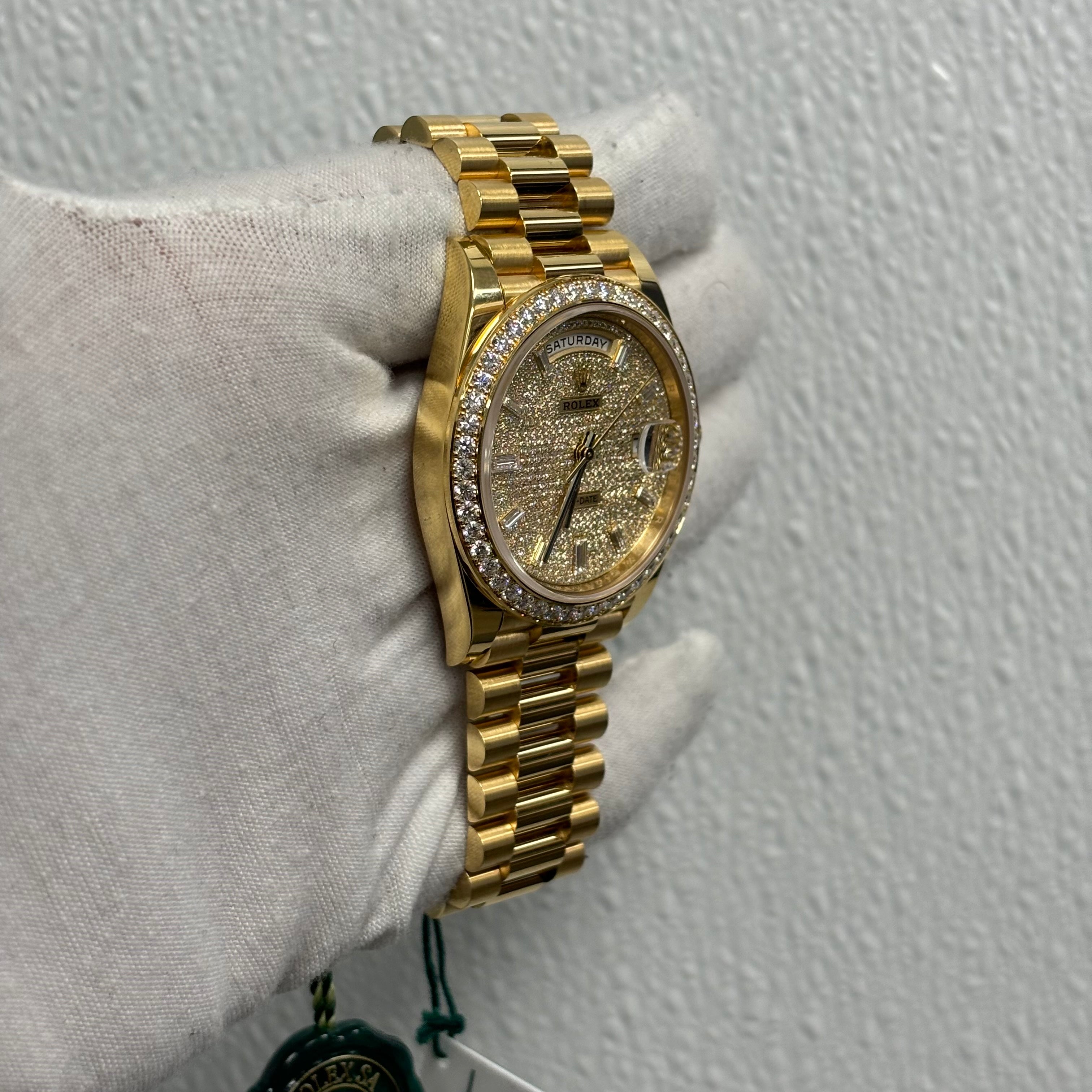 Rolex Day-Date 40mm Pave Dial Watch Ref# 228348RBR - Happy Jewelers Fine Jewelry Lifetime Warranty