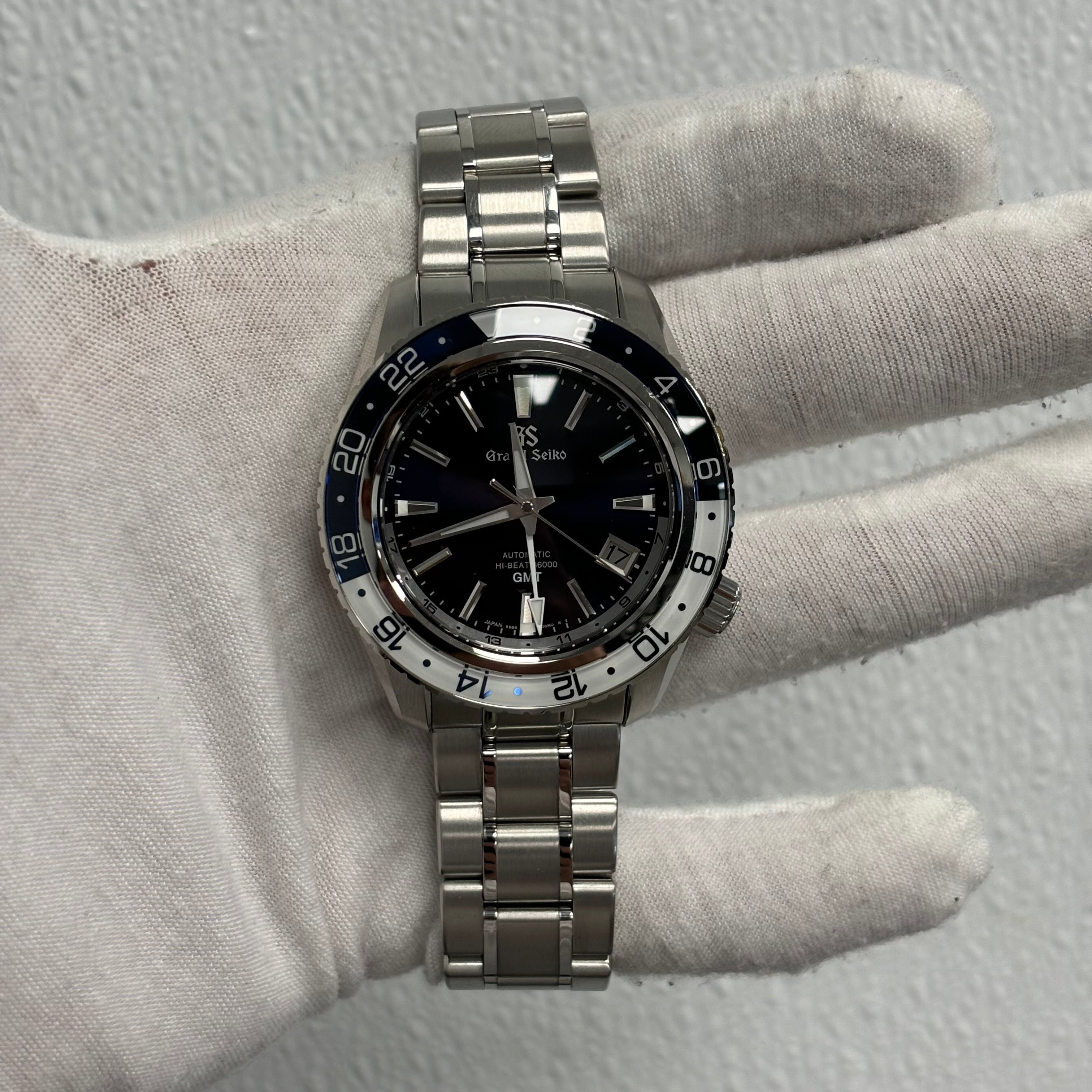 Grand Seiko GMT 40mm Blue Dial Ref# SBGJ237 - Happy Jewelers Fine Jewelry Lifetime Warranty