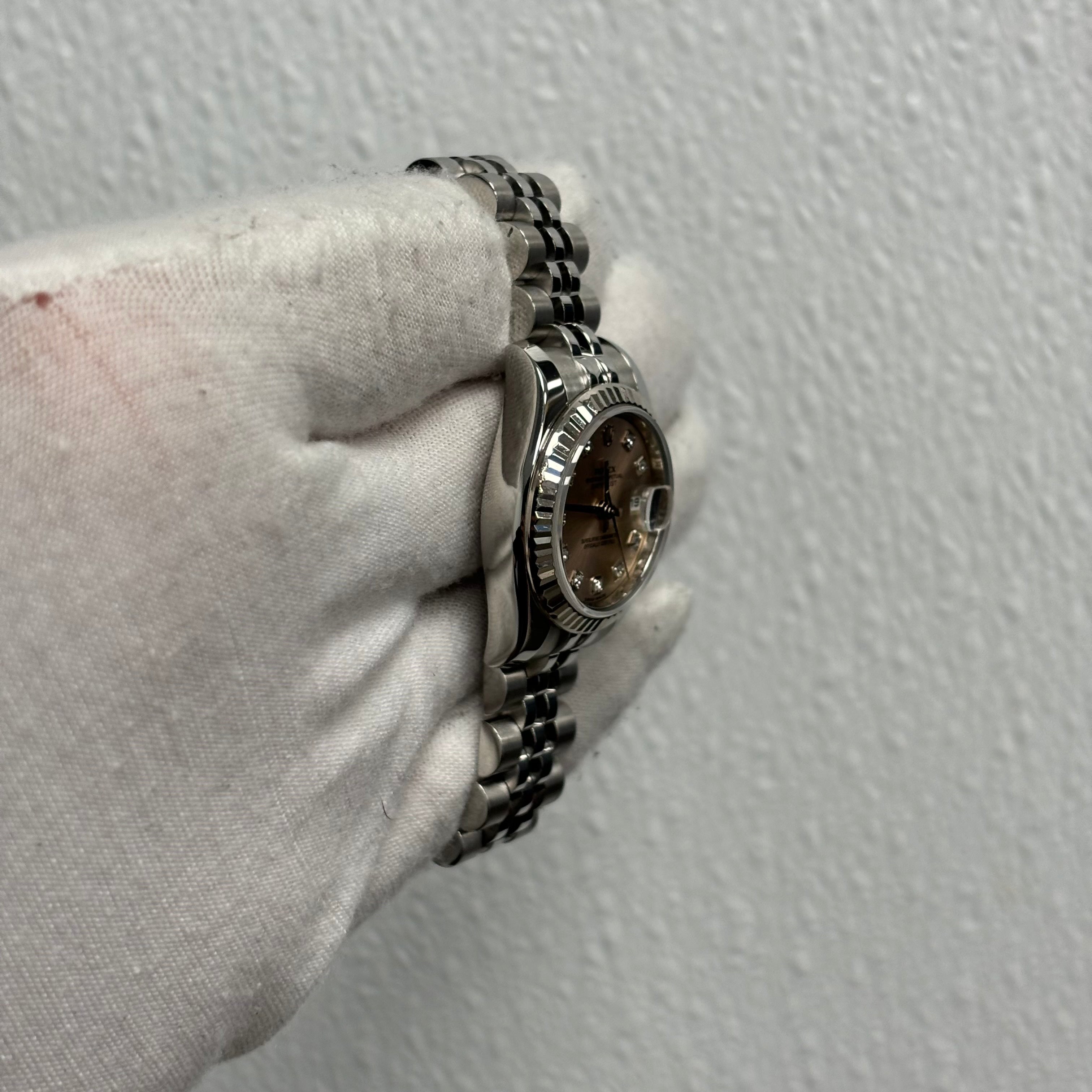 Rolex Datejust 26mm Pink Dial Watch Ref# 179174 - Happy Jewelers Fine Jewelry Lifetime Warranty