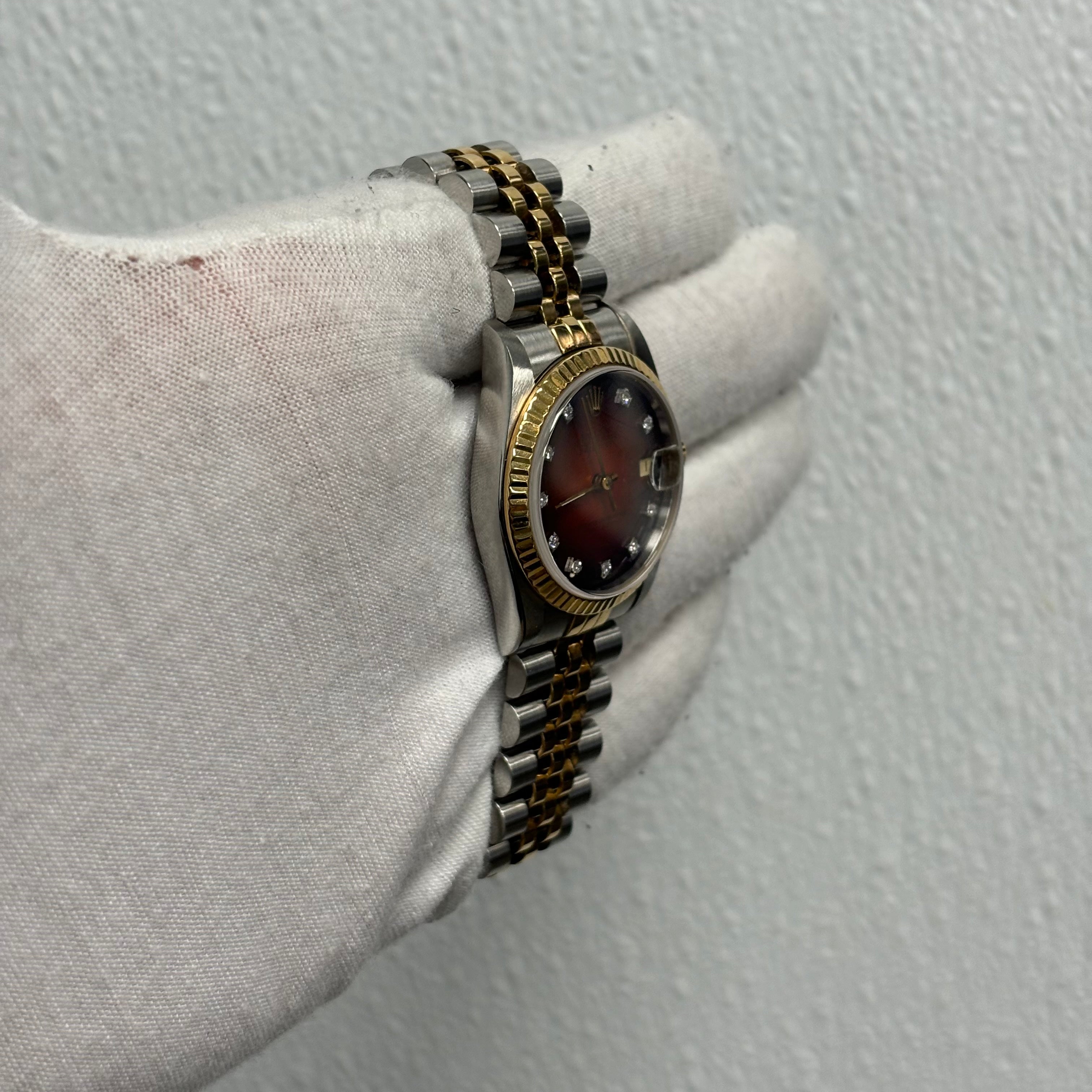 Rolex Datejust 31mm Red Dial Watch Ref# 68273 - Happy Jewelers Fine Jewelry Lifetime Warranty