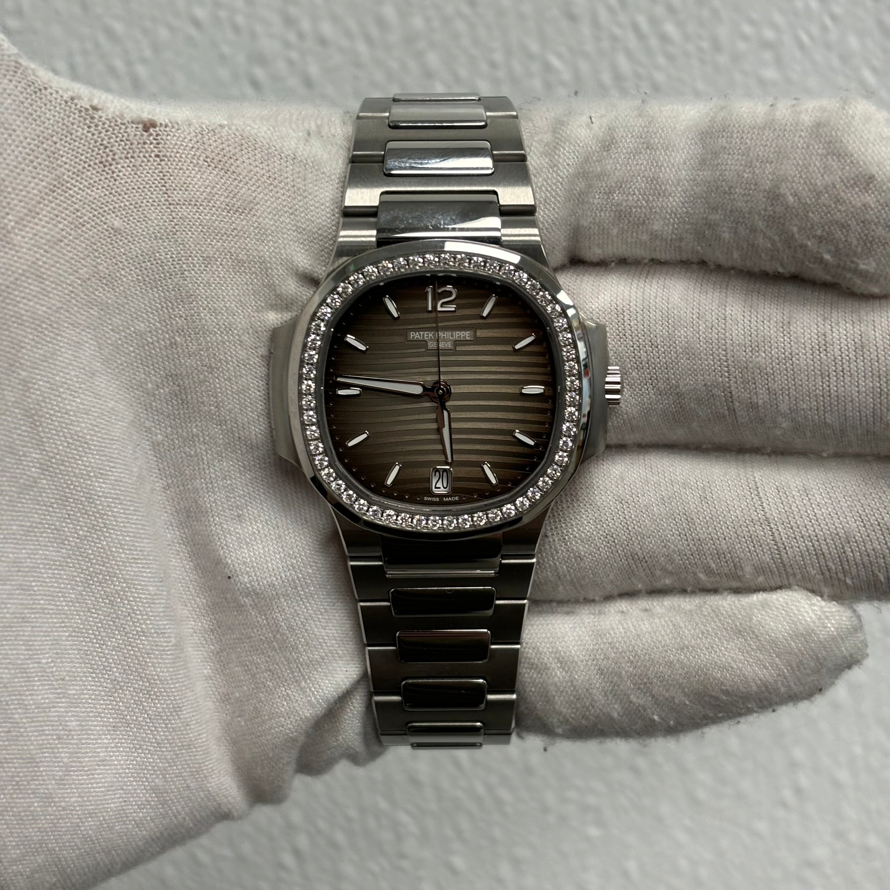 Patek Philippe Nautilus 35mm Grey Dial Watch Ref# 7118/1200A-001 - Happy Jewelers Fine Jewelry Lifetime Warranty