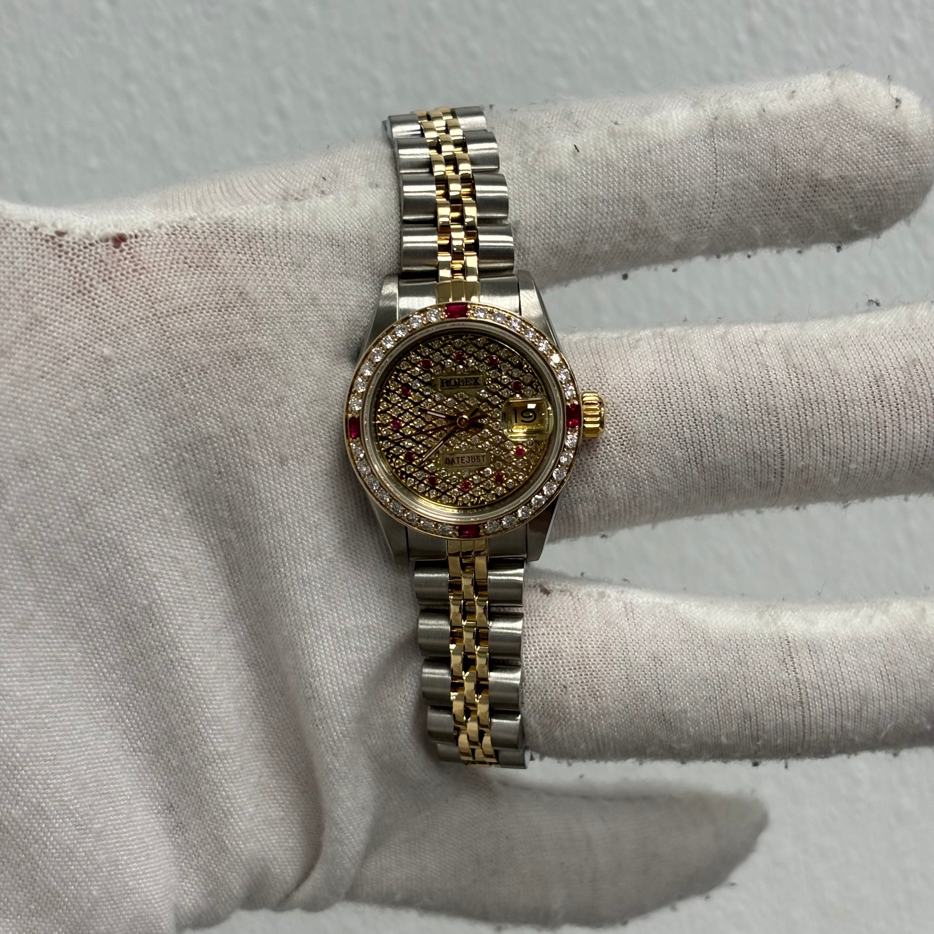 Rolex Datejust 26mm Pave Dial Watch Ref# 69173 - Happy Jewelers Fine Jewelry Lifetime Warranty