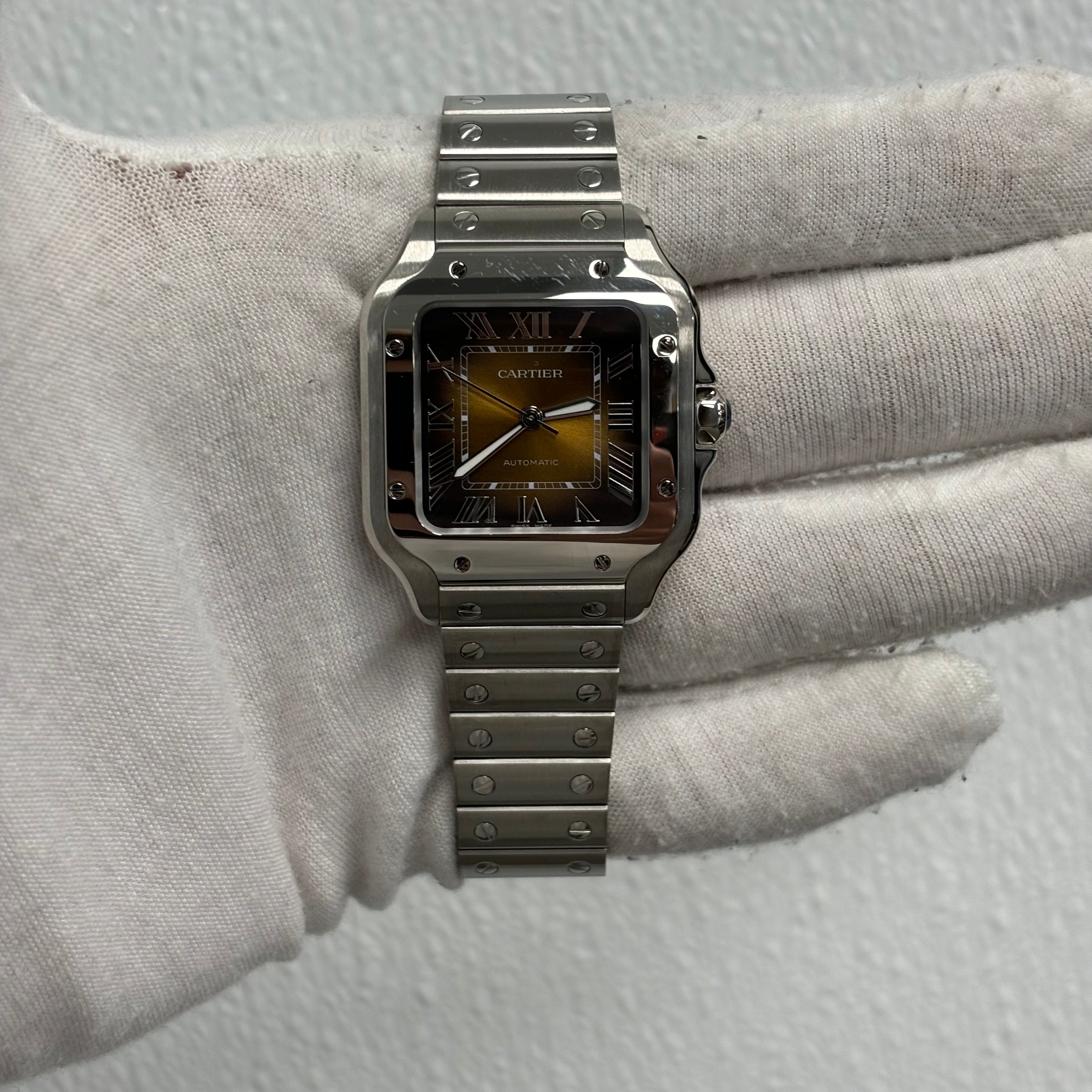 Cartier Santos 35mm Brown Dial Watch Ref# WSSA0065 - Happy Jewelers Fine Jewelry Lifetime Warranty