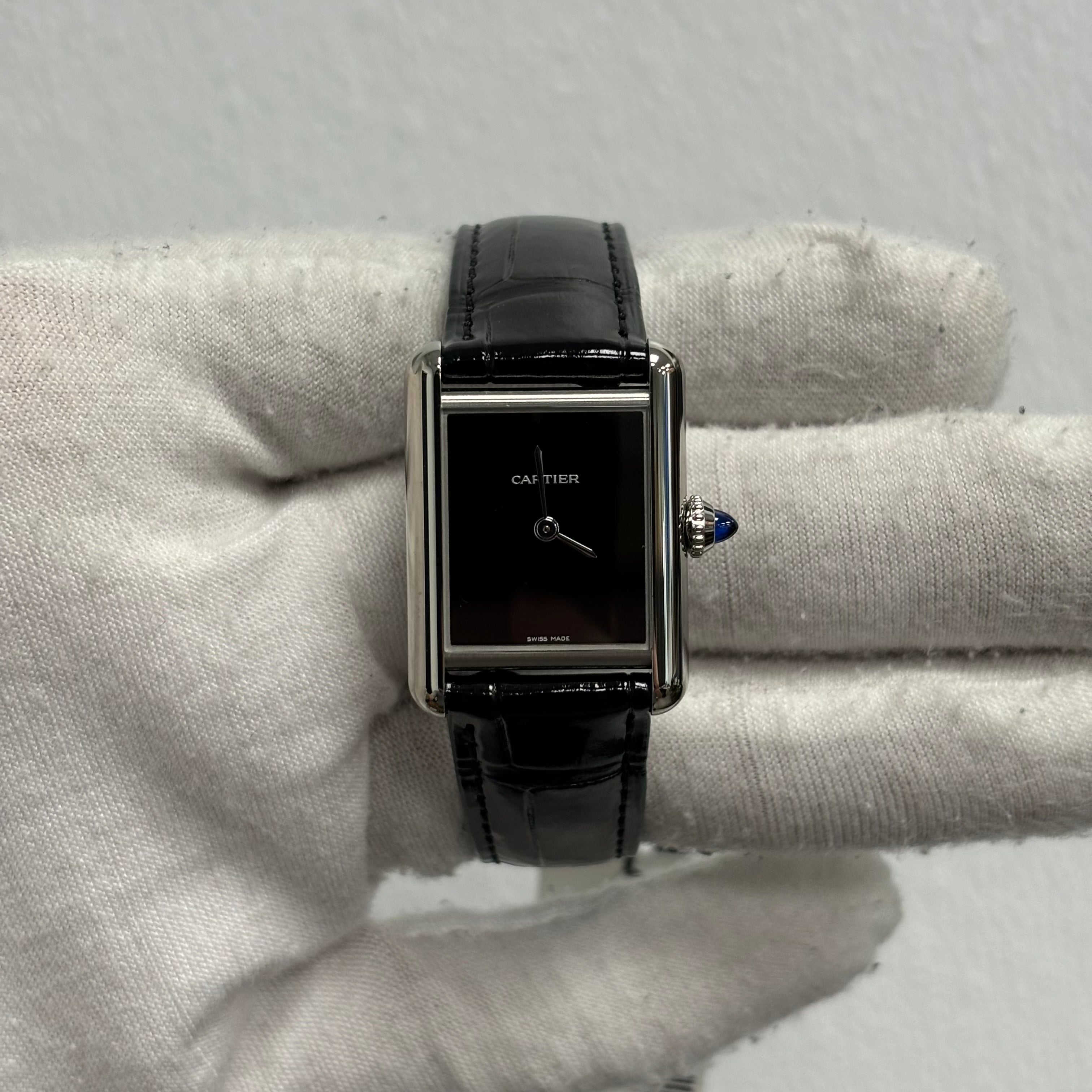 Cartier Tank 22mm Black Dial Watch Ref# WSTA0071 - Happy Jewelers Fine Jewelry Lifetime Warranty