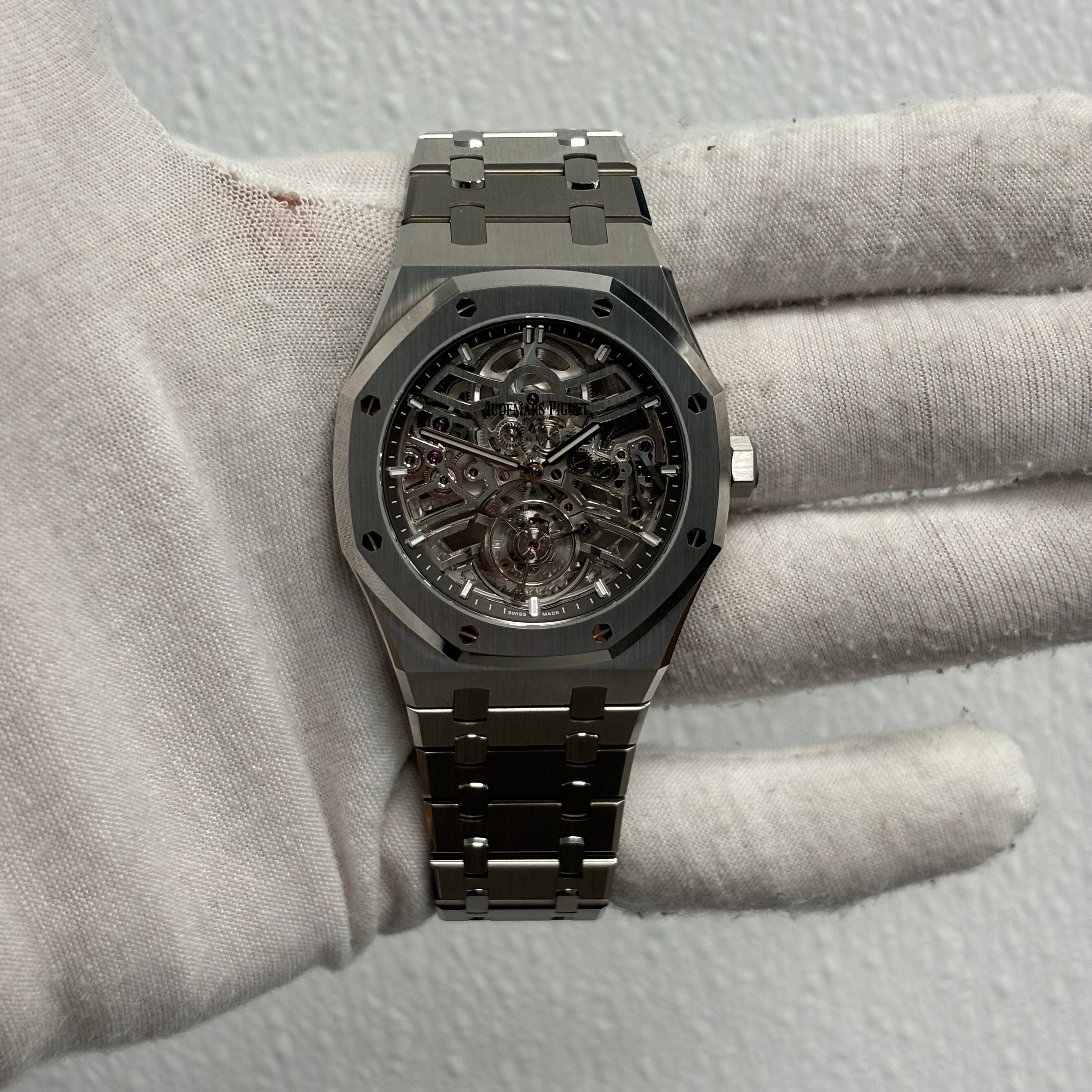 Audemars Piguet Royal Oak Skeleton Dial Watch Ref# 26735ST.OO.1320ST.02 - Happy Jewelers Fine Jewelry Lifetime Warranty