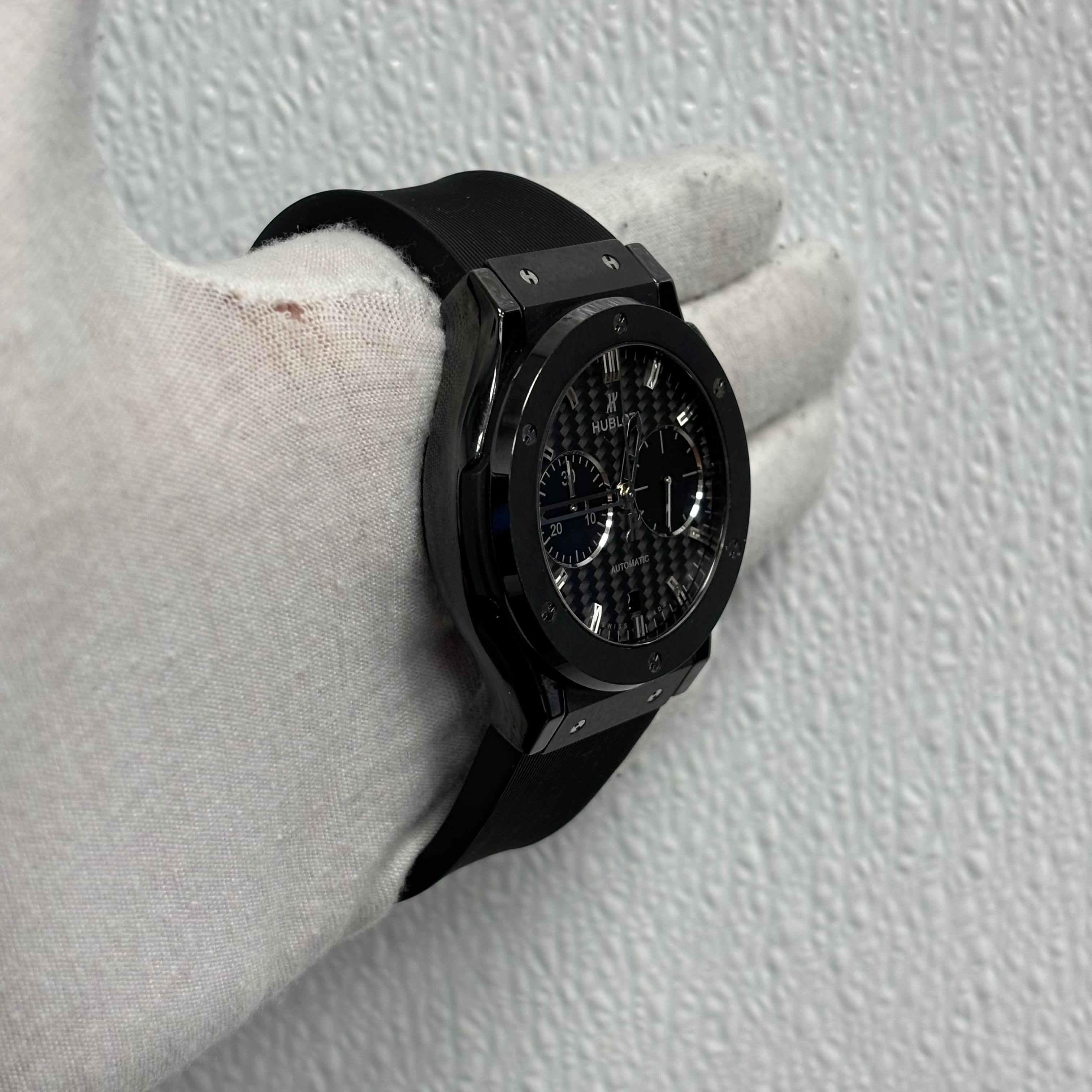 Hublot Classic Fusion 42mm Carbon Dial Watch Ref# 541.CM.1771.RX - Happy Jewelers Fine Jewelry Lifetime Warranty