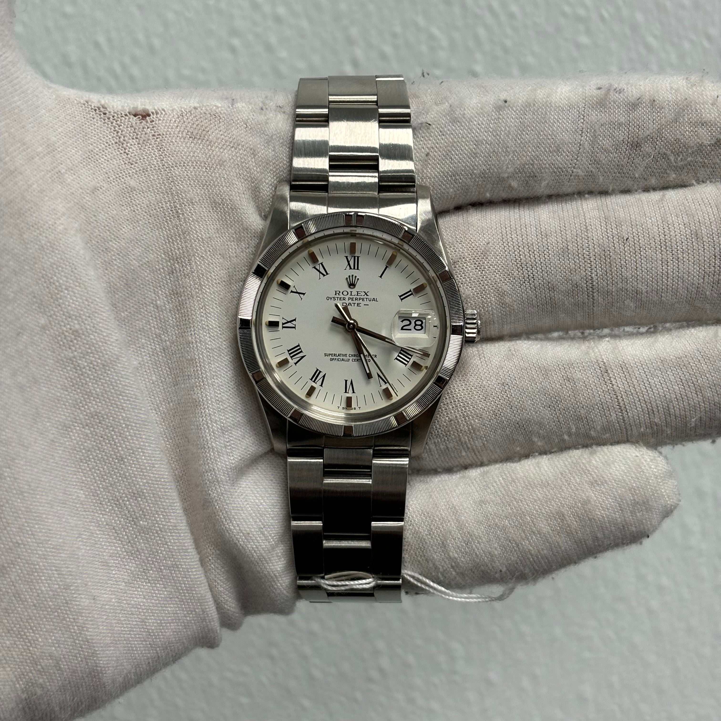 Rolex Datejust 34mm White Dial Watch Ref# 15010 - Happy Jewelers Fine Jewelry Lifetime Warranty