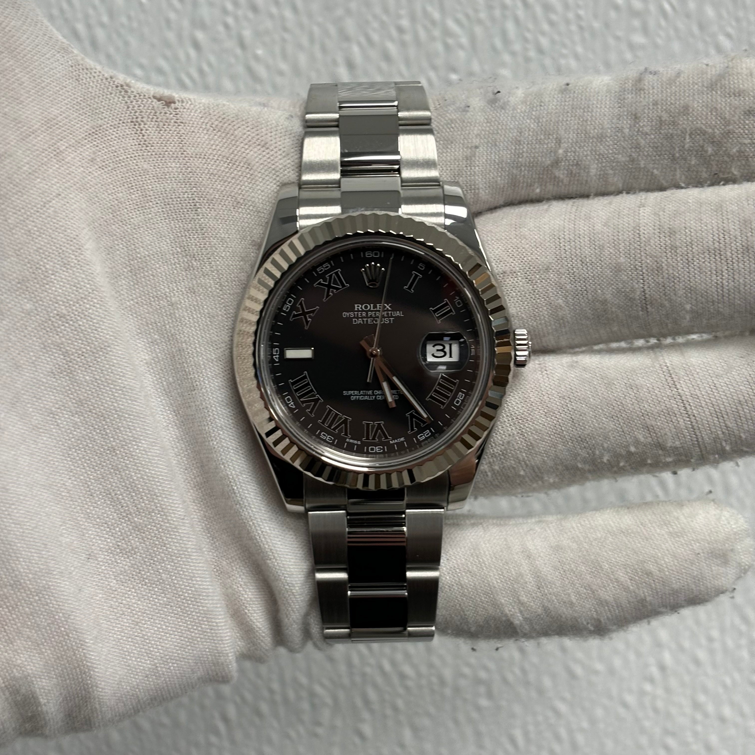 Rolex Datejust 41mm Grey Dial Watch Ref# 116334 - Happy Jewelers Fine Jewelry Lifetime Warranty