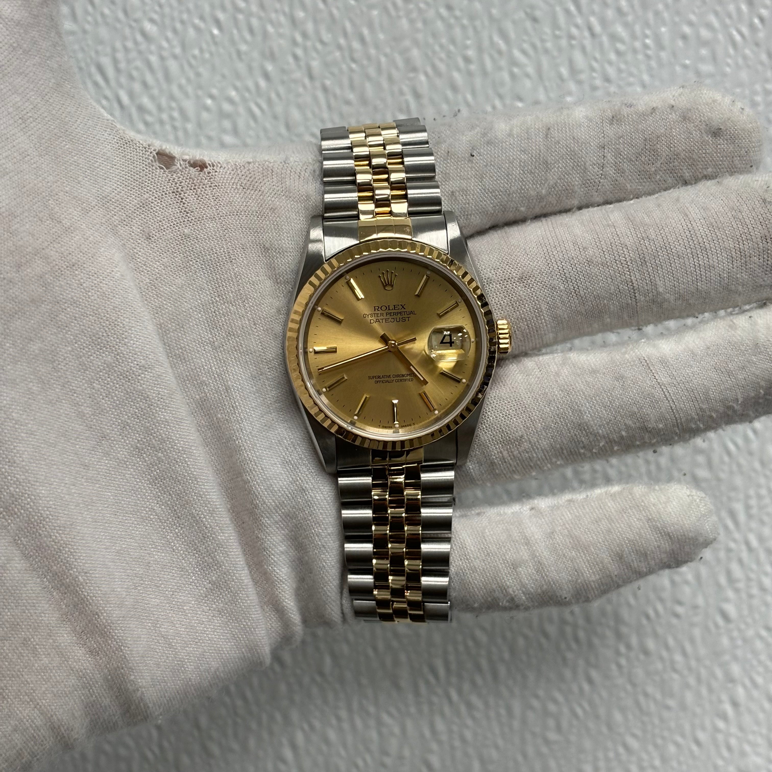 Rolex Datejust 36mm Champagne Dial Ref# 16233 - Happy Jewelers Fine Jewelry Lifetime Warranty