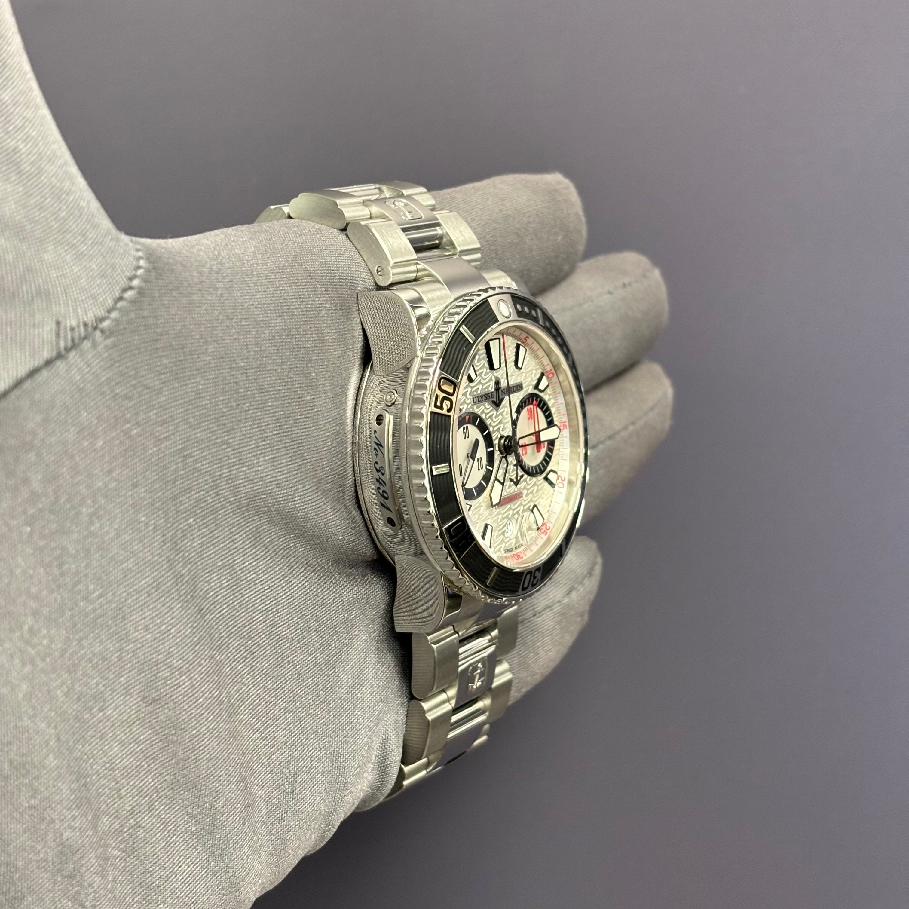 Ulysse Nardin Maxi 42mm Silver Dial Watch Ref# 8003-102 - Happy Jewelers Fine Jewelry Lifetime Warranty