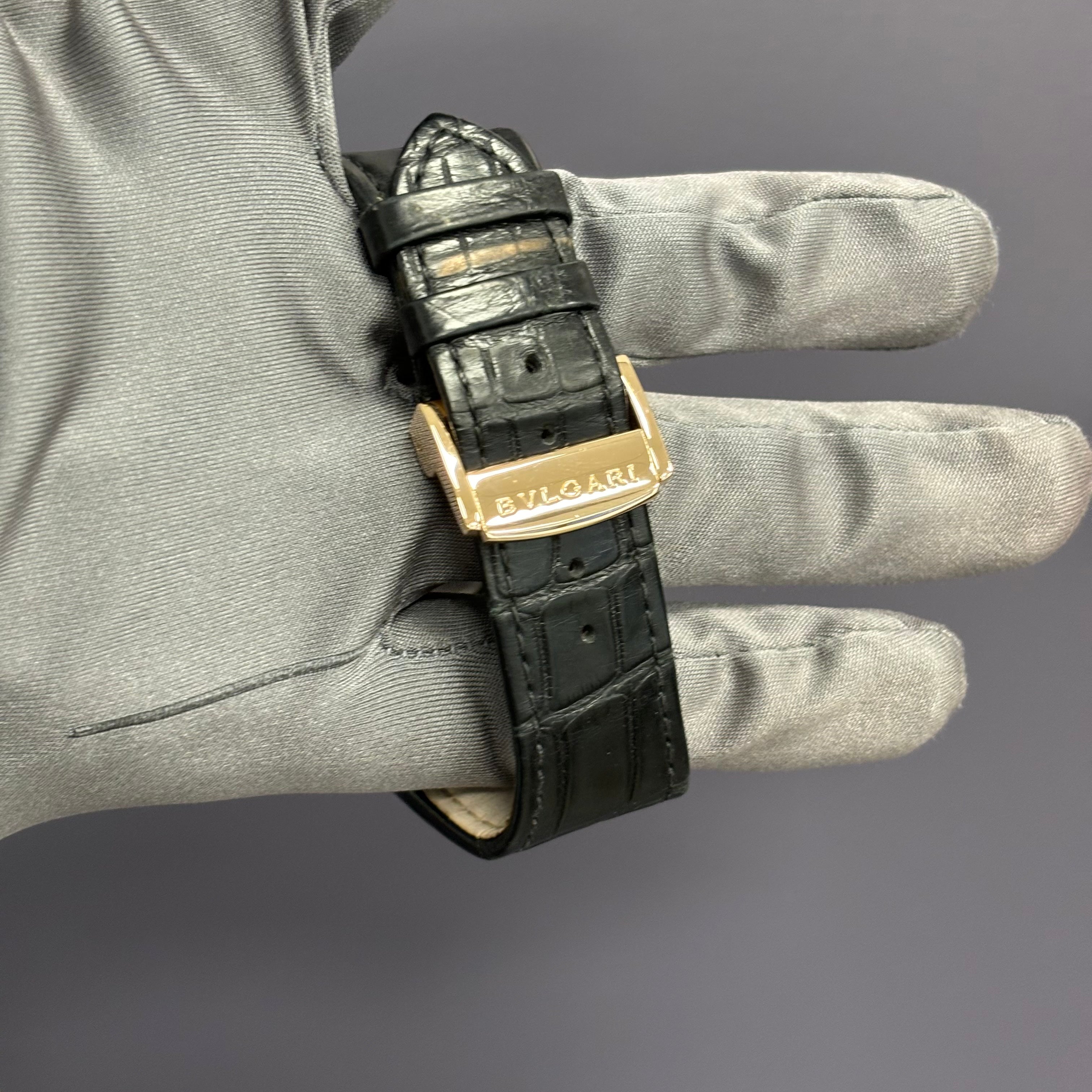 Bvlgari Octo 41mm Rose Gold Black Dial Ref# 102250 BGO P 41 G - Happy Jewelers Fine Jewelry Lifetime Warranty