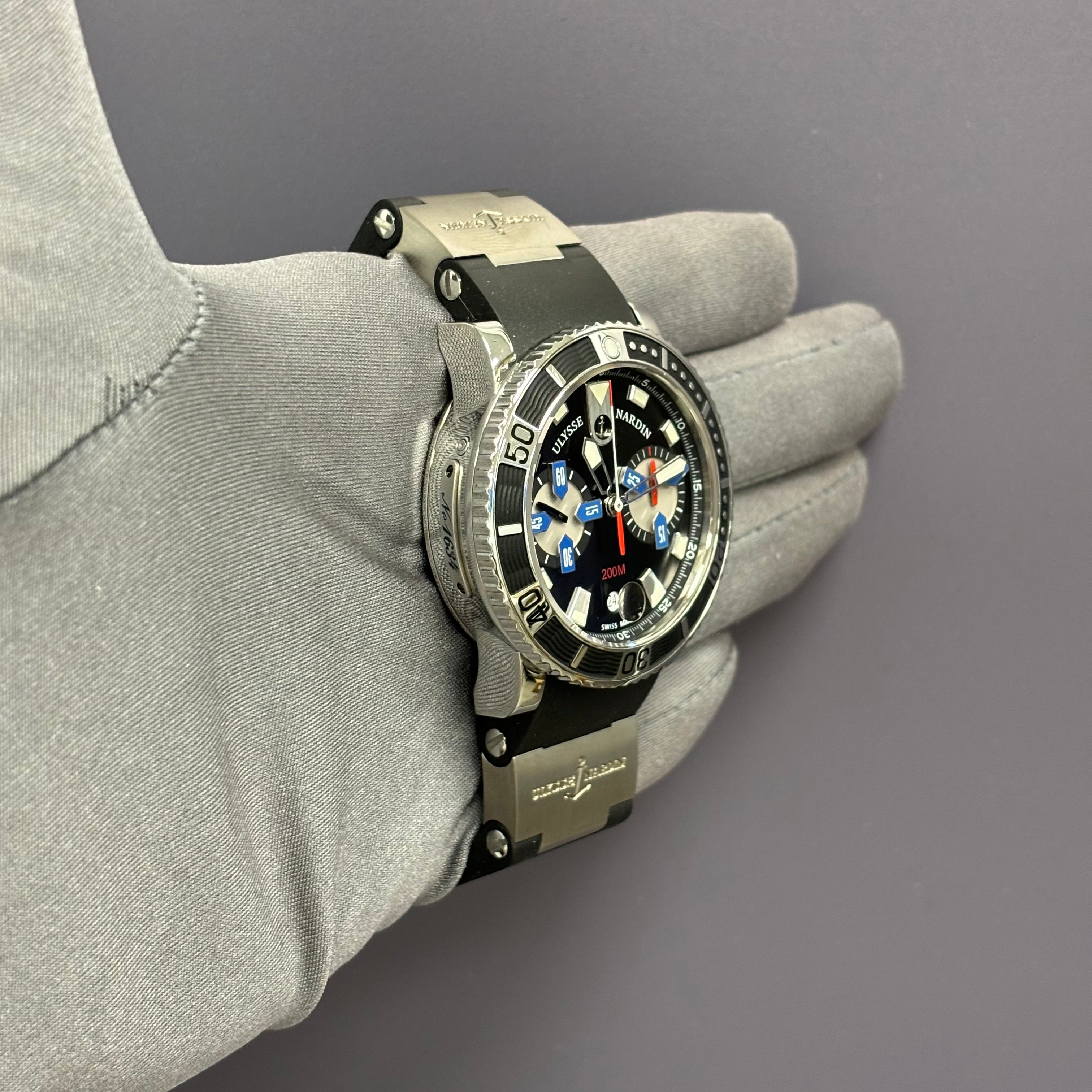 Ulysse Nardin Maxi 42mm Black Dial Ref# 8003-102-3/92 - Happy Jewelers Fine Jewelry Lifetime Warranty