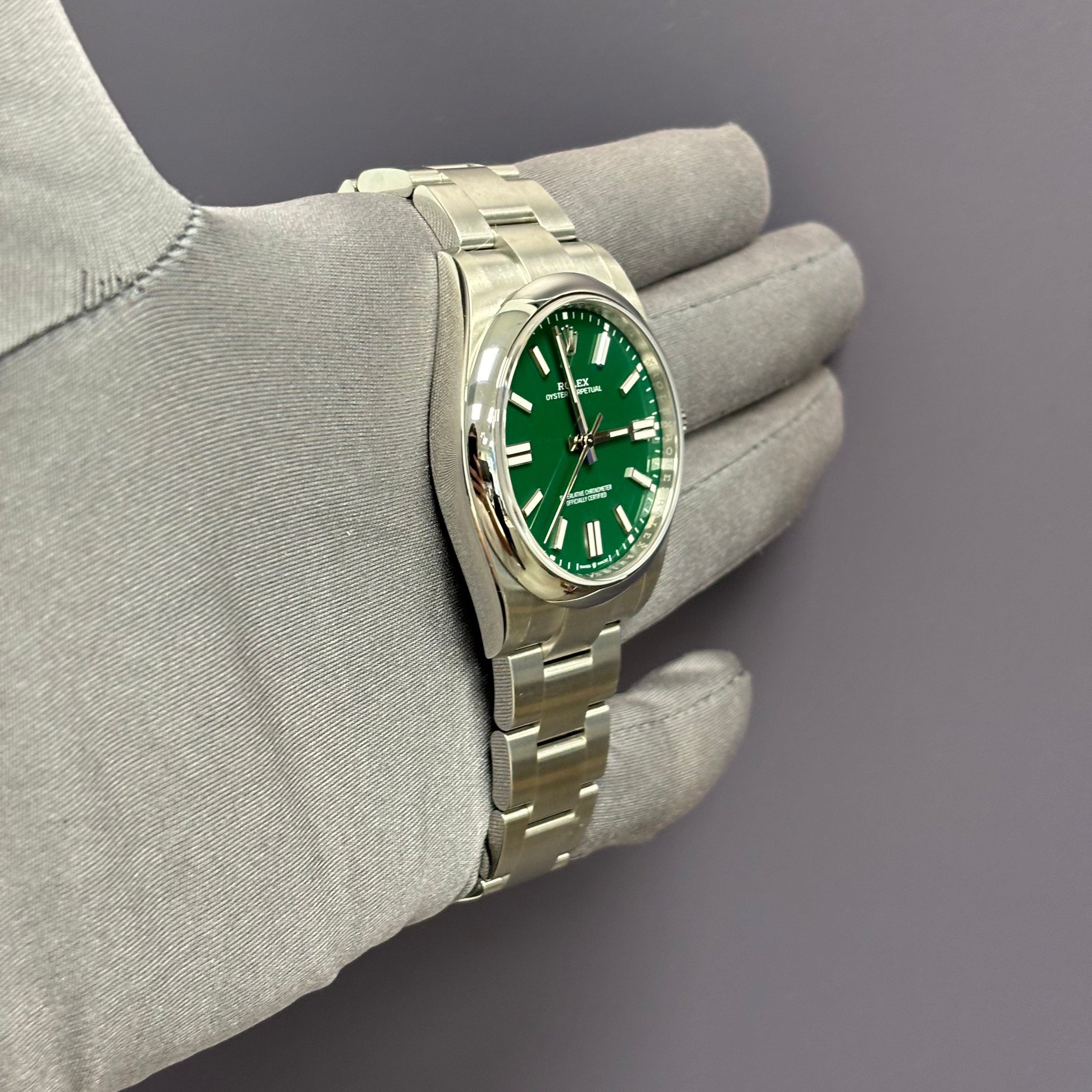 Rolex OP 41mm Green Dial Watch Ref# 124300 - Happy Jewelers Fine Jewelry Lifetime Warranty