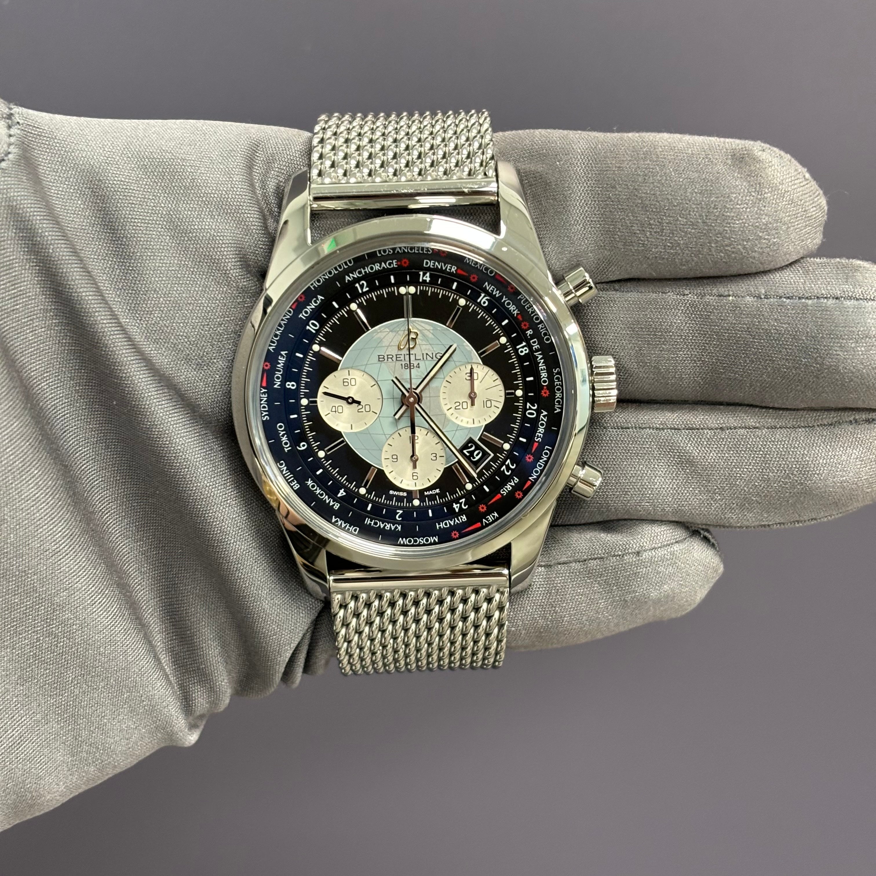 Breitling Transocean 46mm Black Dial Watch Ref# AB0510 - Happy Jewelers Fine Jewelry Lifetime Warranty