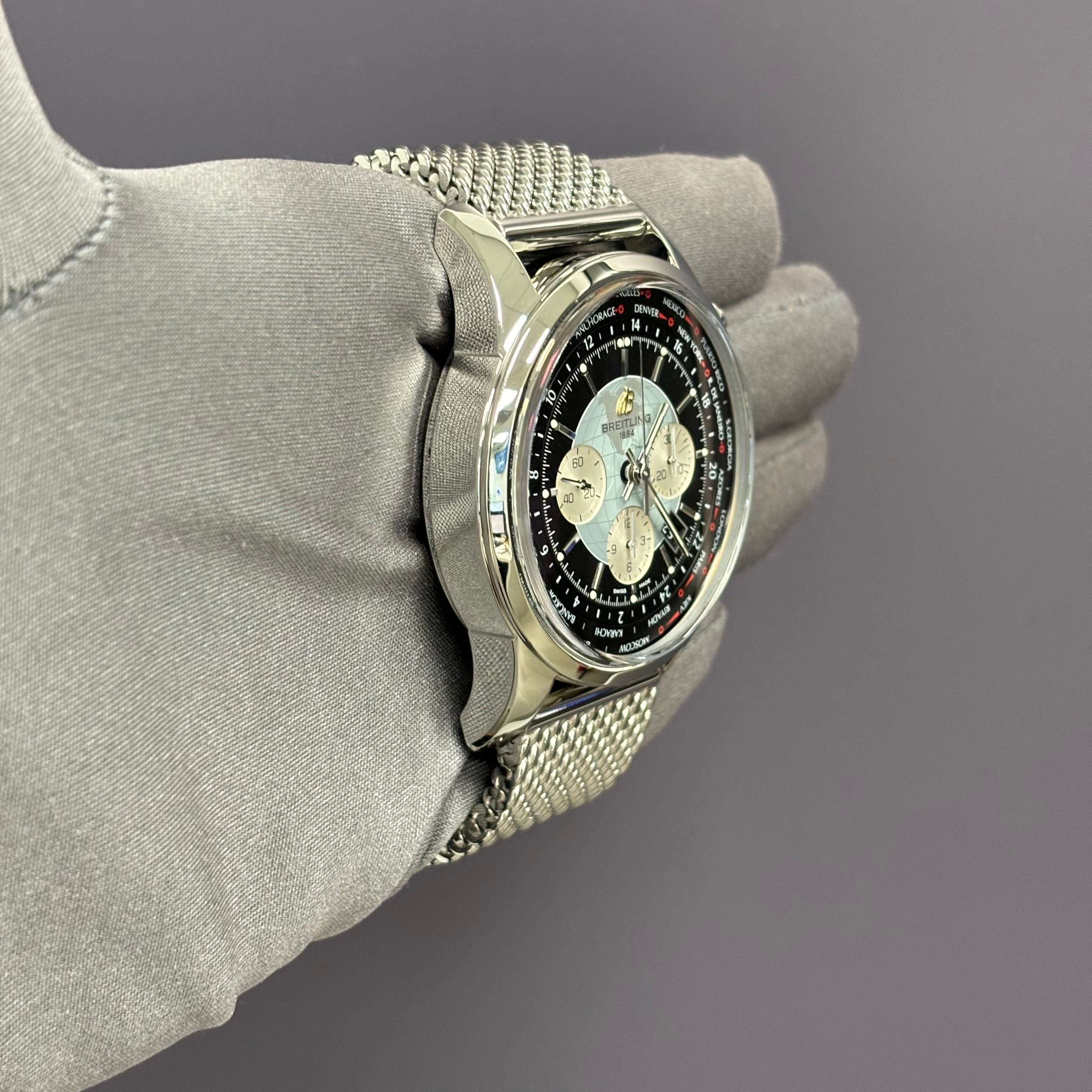 Breitling Transocean 46mm Black Dial Watch Ref# AB0510 - Happy Jewelers Fine Jewelry Lifetime Warranty