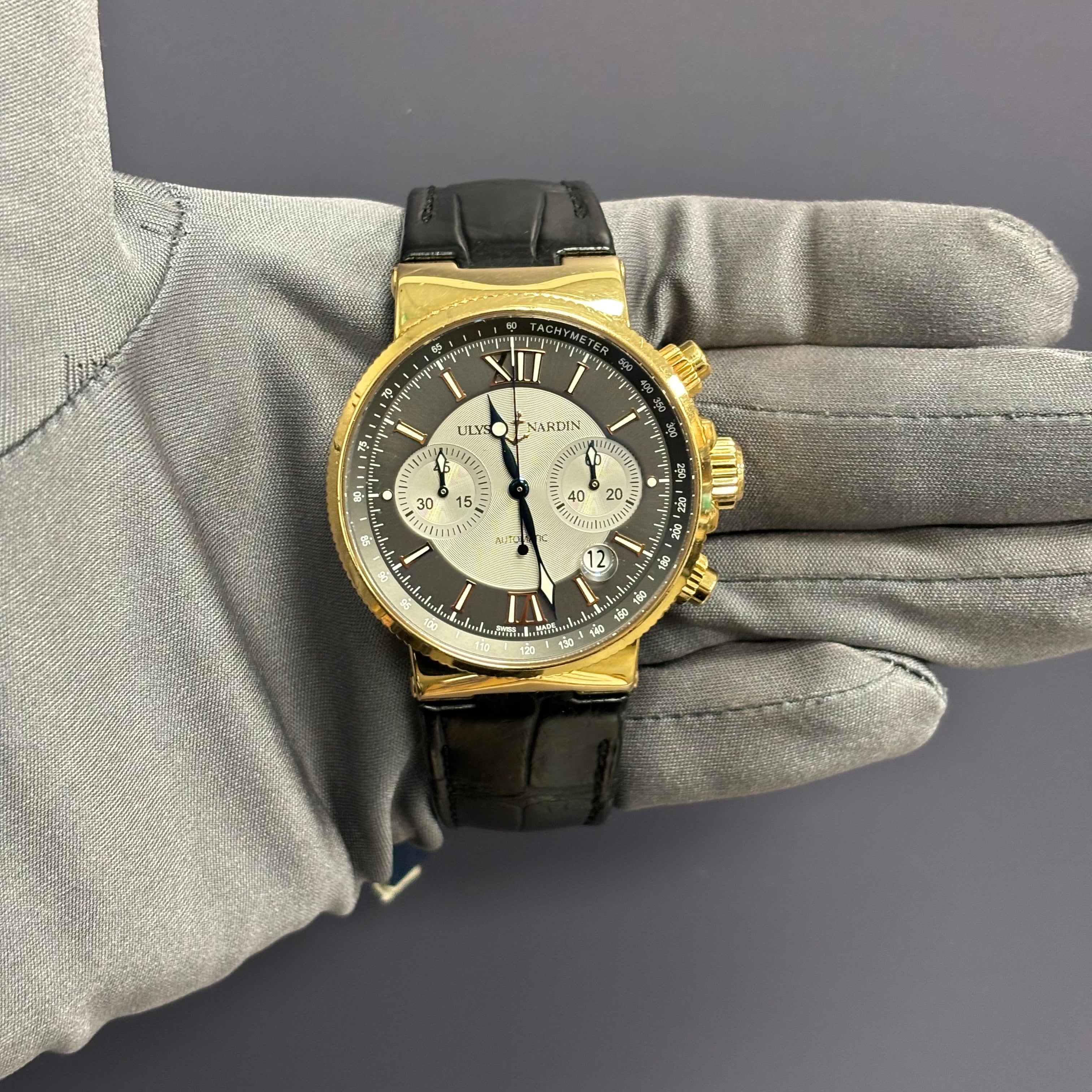 Ulysse Nardin Maxi 41mm Grey Dial Ref# 356-66 - Happy Jewelers Fine Jewelry Lifetime Warranty