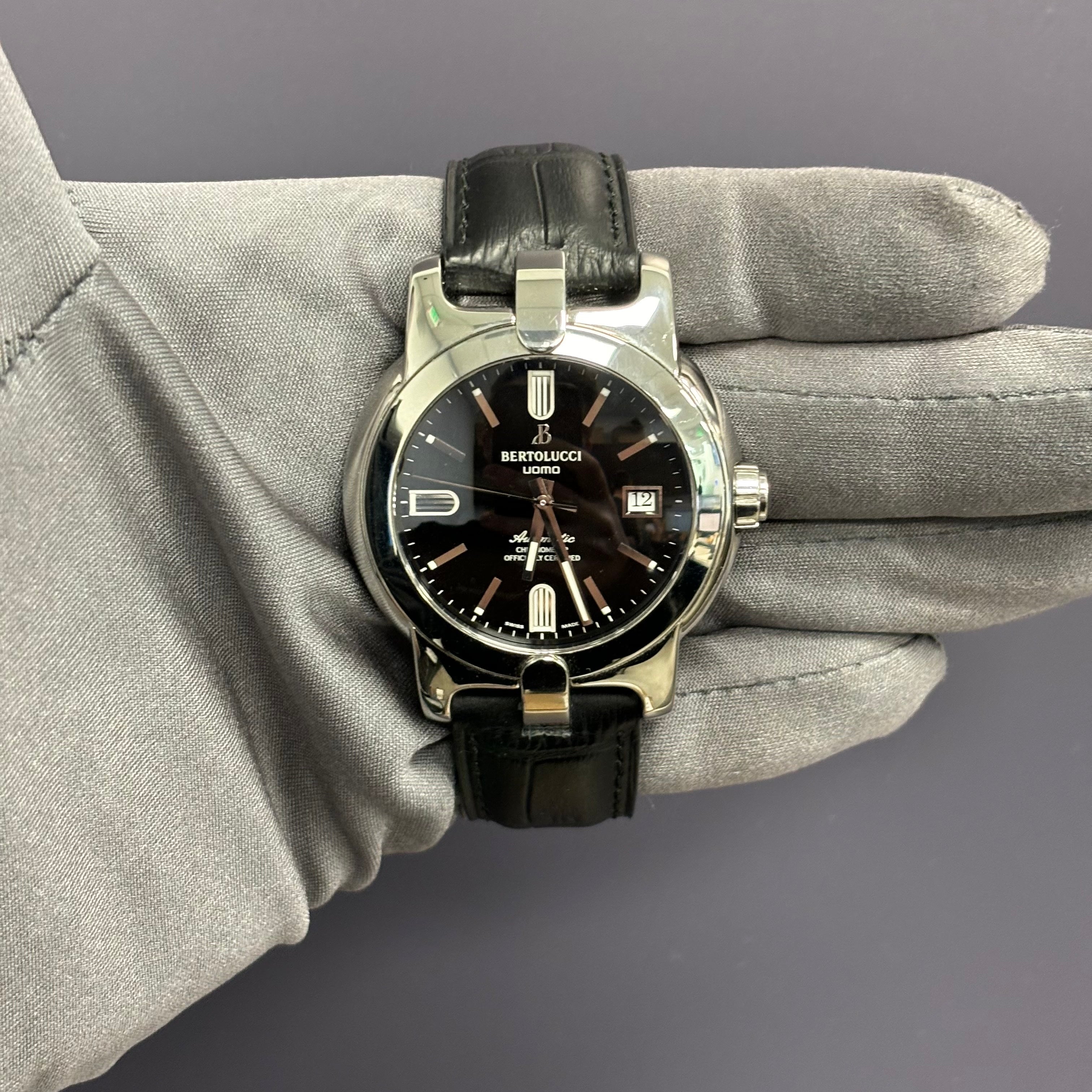 Bertolucci UOMO 41mm Black Dial Watch Ref# 884.51.41P.10D - Happy Jewelers Fine Jewelry Lifetime Warranty