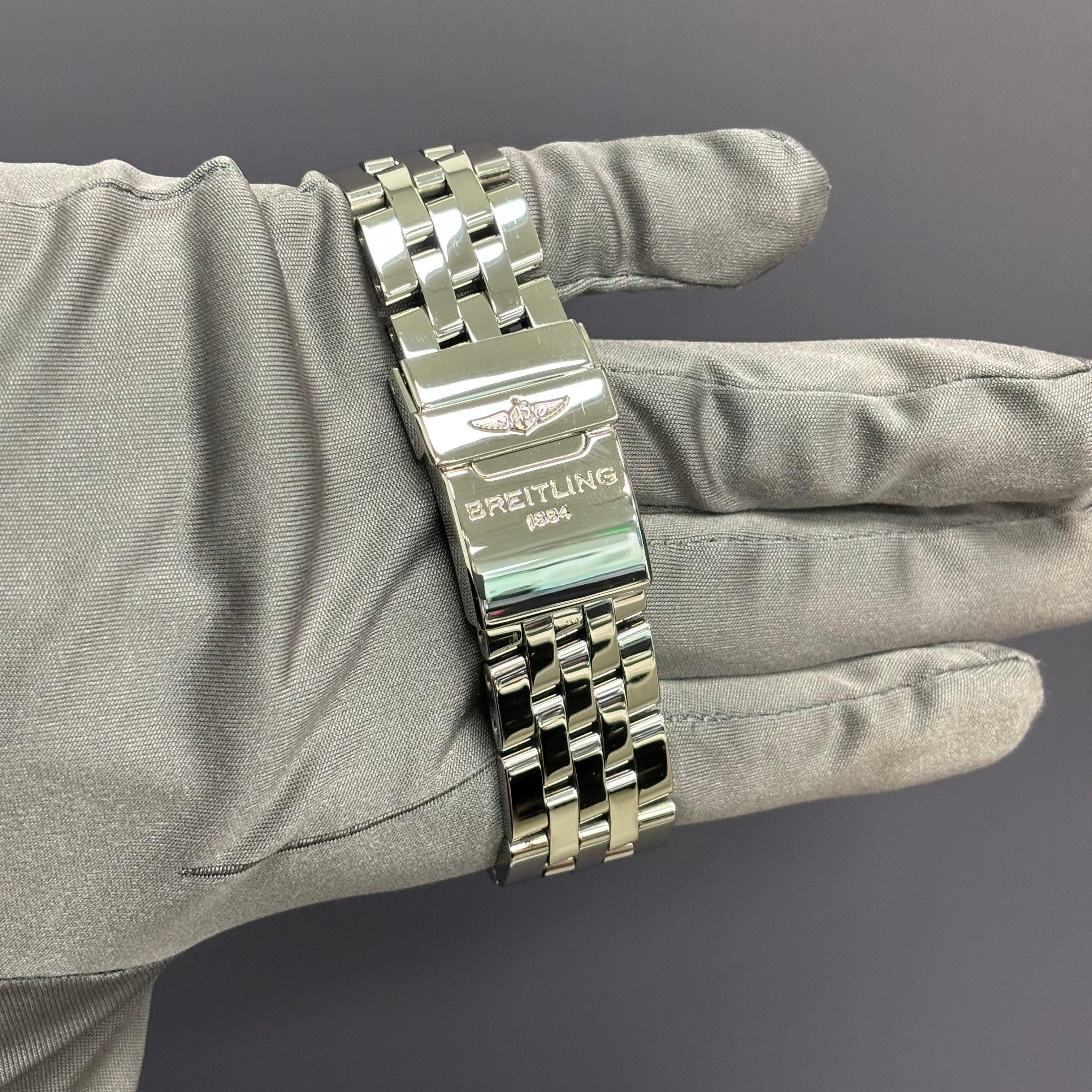 Breitling Chronomat 44mm Black Dial Watch Ref# AB0110 - Happy Jewelers Fine Jewelry Lifetime Warranty