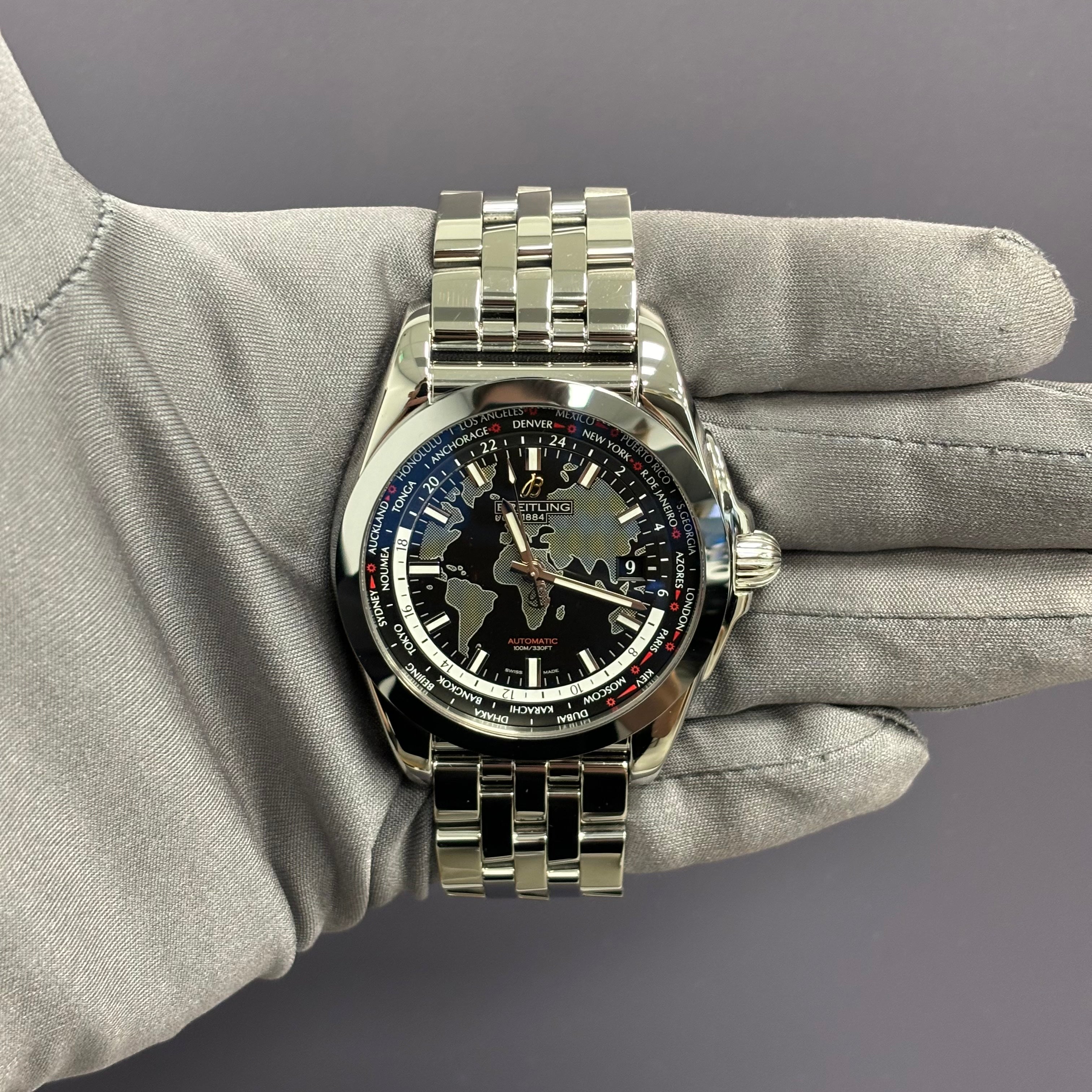 Breitling galactic 44mm Black Dial Watch Ref# WB3510 - Happy Jewelers Fine Jewelry Lifetime Warranty