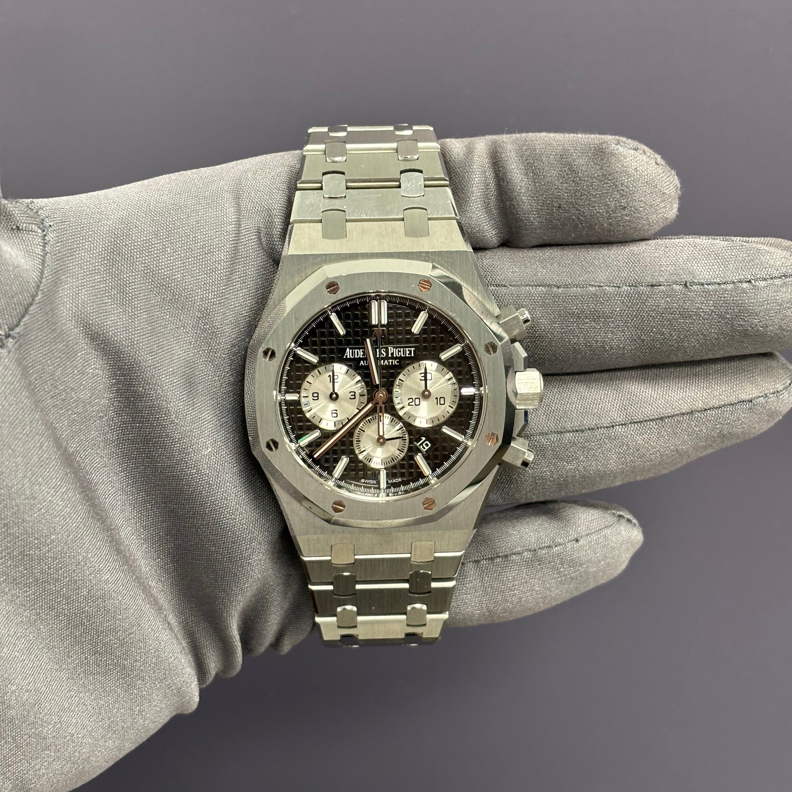 Audemars Piguet Royal Oak 41mm Black Dial Ref# 26331ST.OO.1220ST.02 - Happy Jewelers Fine Jewelry Lifetime Warranty