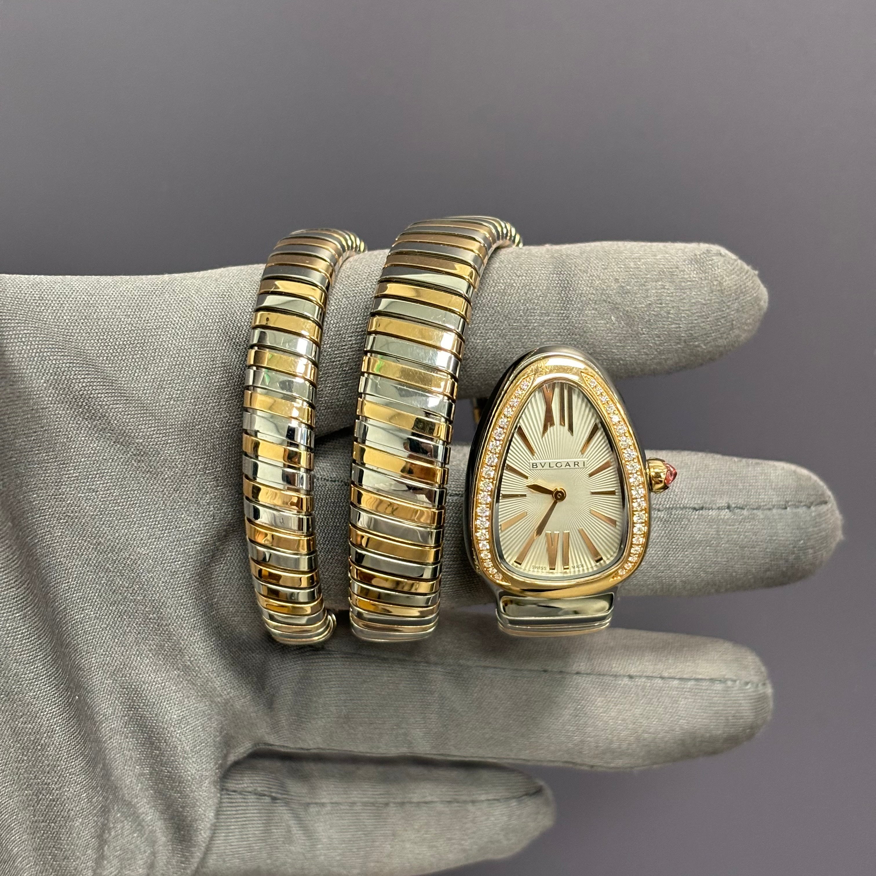 Bvlgari Serpenti 26mm Red Dial Watch Ref# 102113 - Happy Jewelers Fine Jewelry Lifetime Warranty