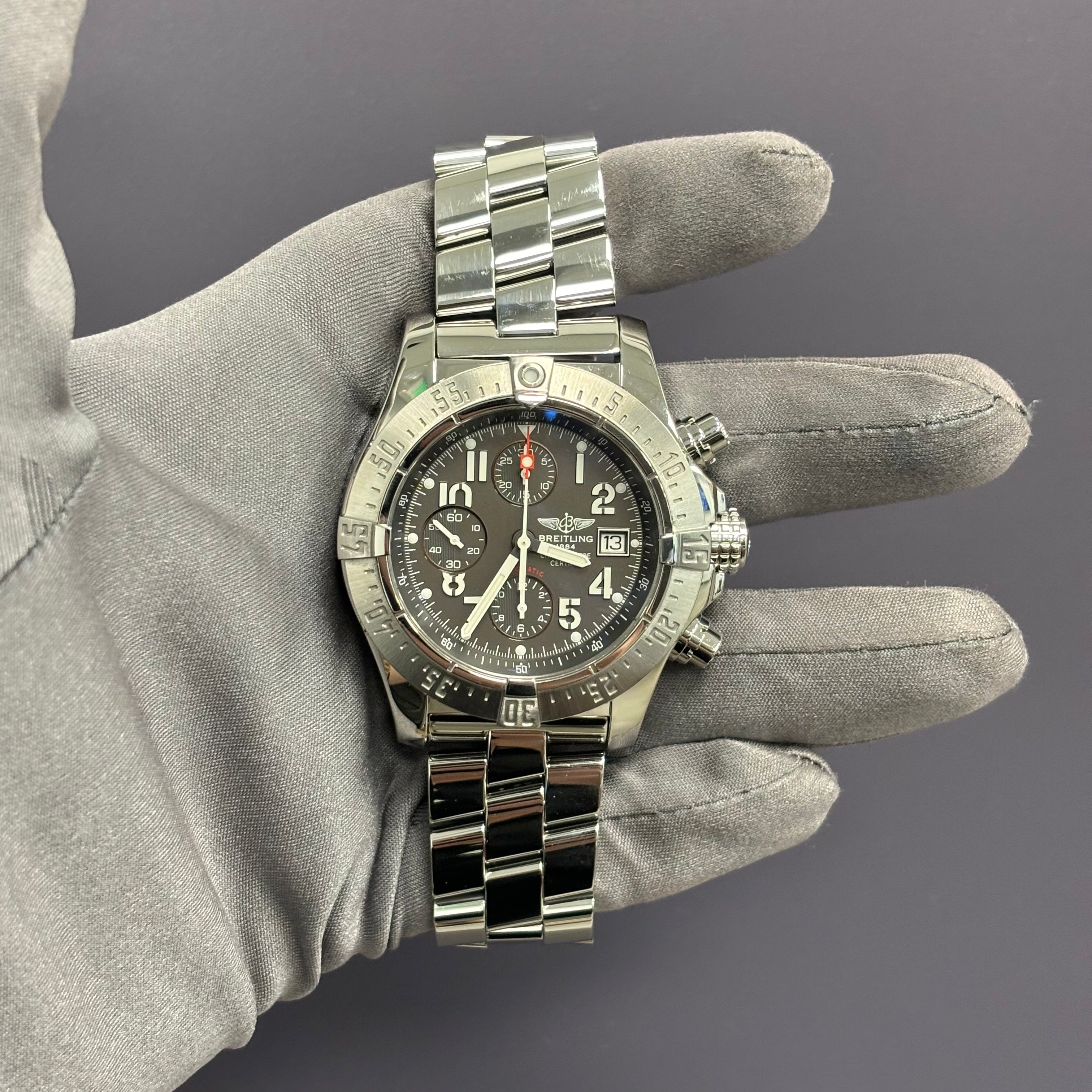 Breitling Avenger 44.5mm Grey Dial Watch Ref# A13380 - Happy Jewelers Fine Jewelry Lifetime Warranty