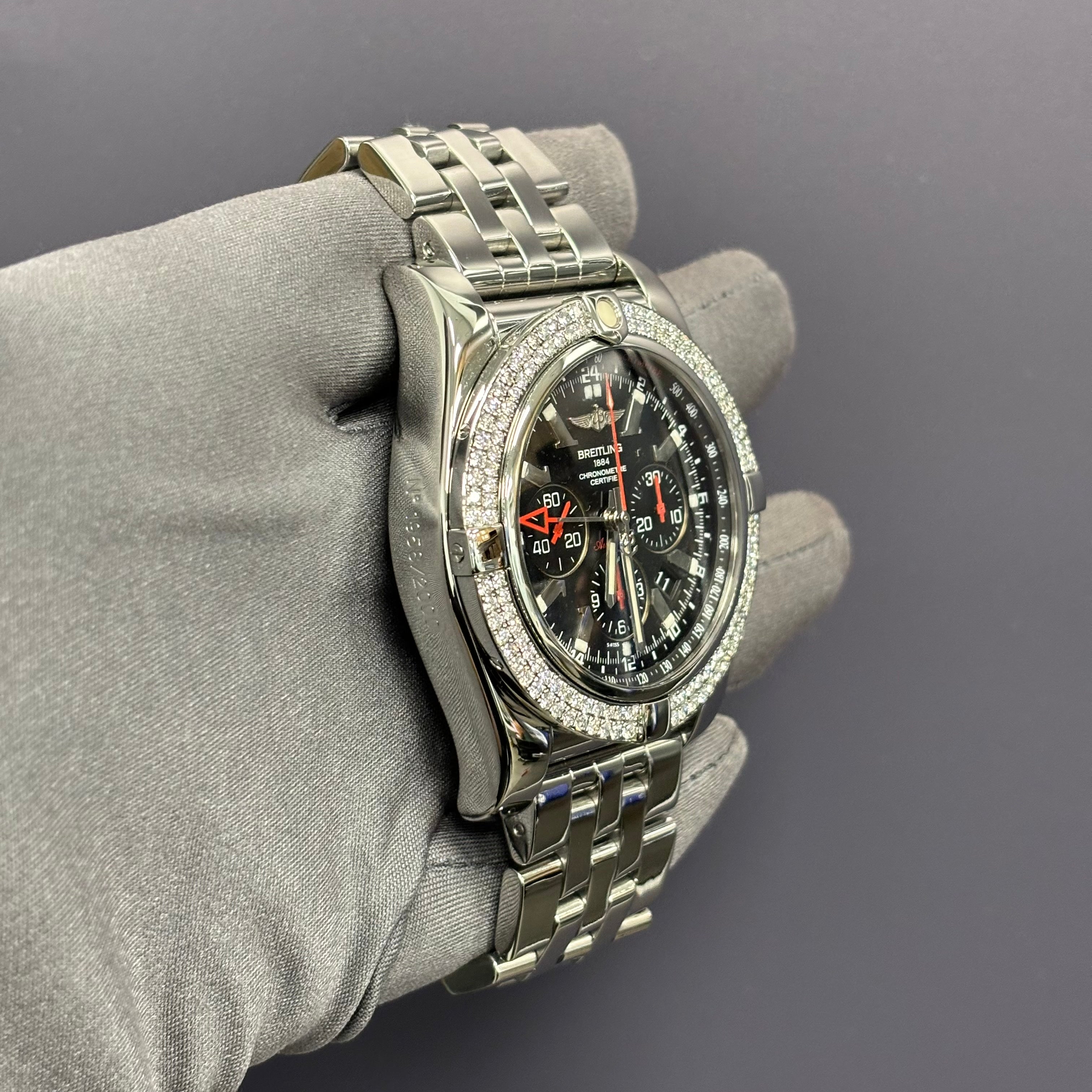 Breitling Chronomat 47mm Black Dial Watch Ref# AB0412 - Happy Jewelers Fine Jewelry Lifetime Warranty