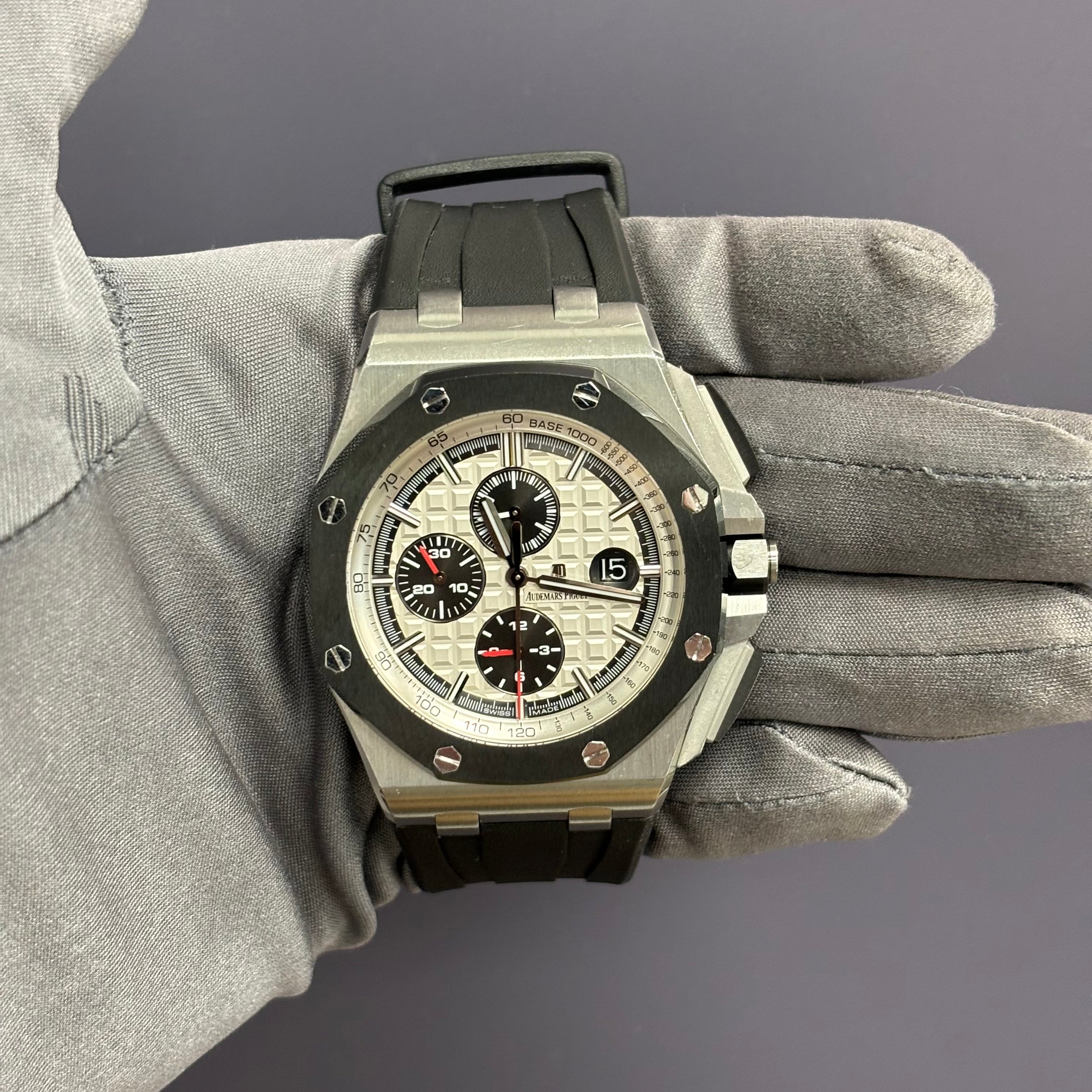 Audemars Piguet Royal Oak 44mm Silver Dial Watch Ref# 26400SO.OO.A002CA.01 - Happy Jewelers Fine Jewelry Lifetime Warranty