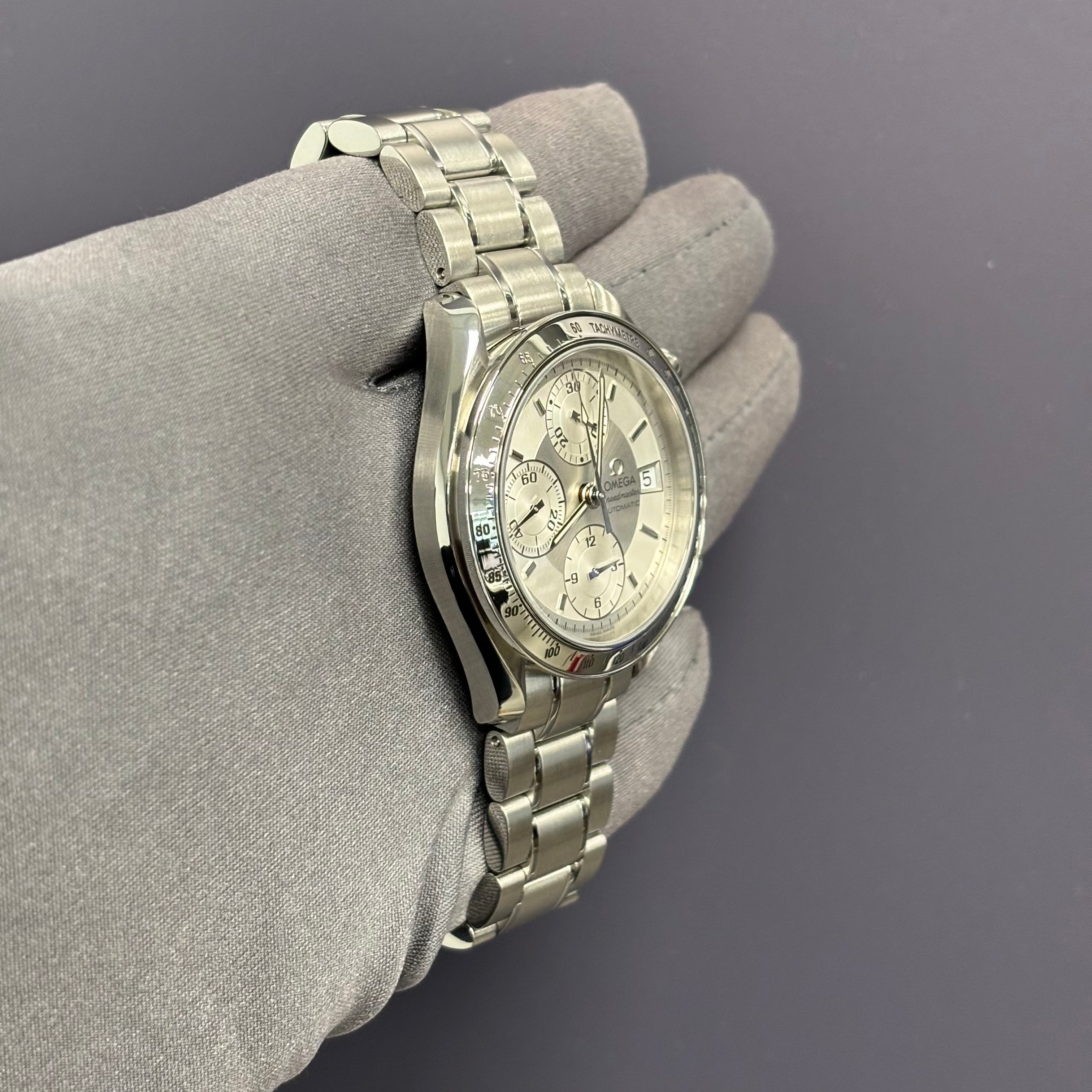 Omega Speedmaster 39mm Silver Dial Watch Ref# 3513.30.00 - Happy Jewelers Fine Jewelry Lifetime Warranty