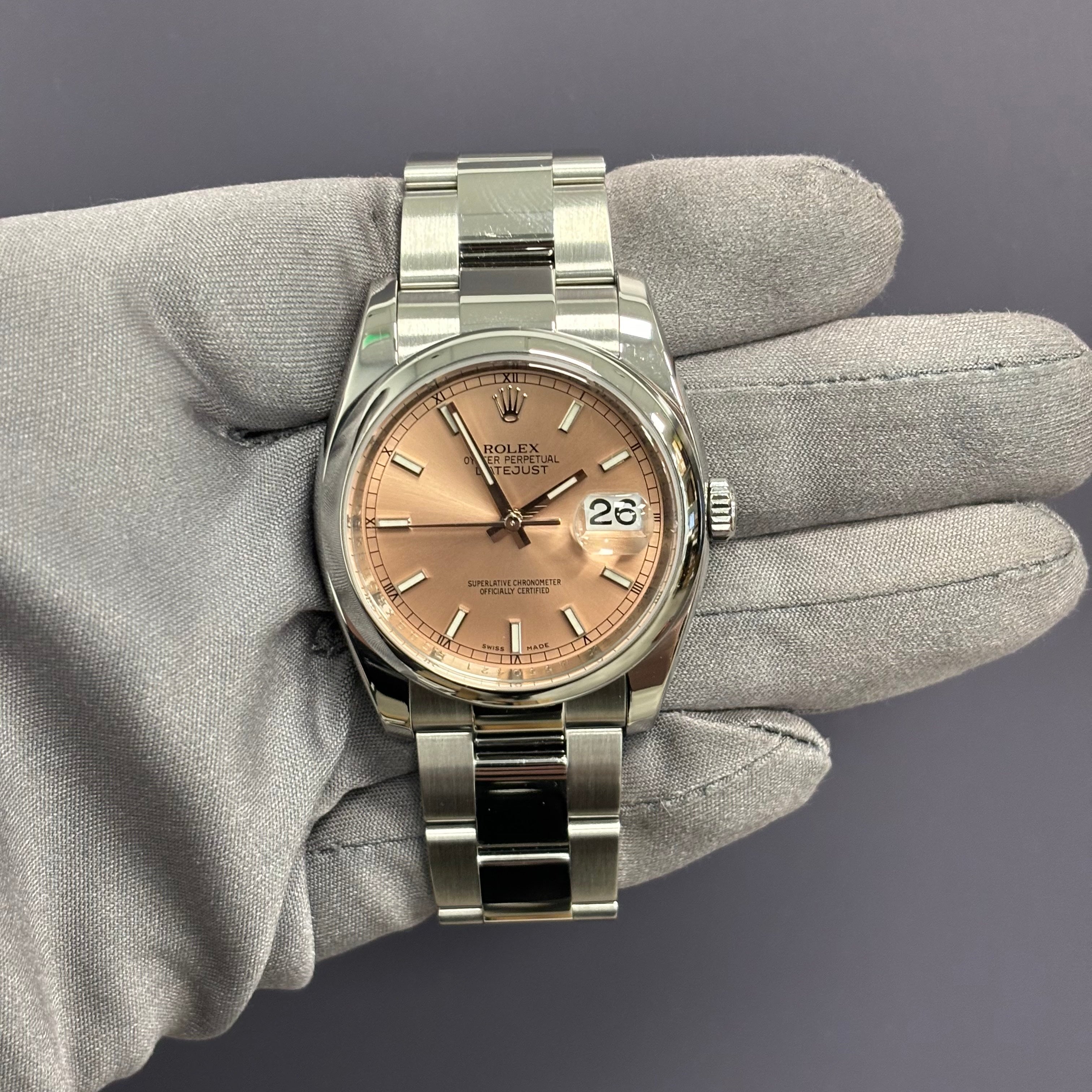 Rolex Datejust 36mm Pink Dial Watch Ref# 116200 - Happy Jewelers Fine Jewelry Lifetime Warranty