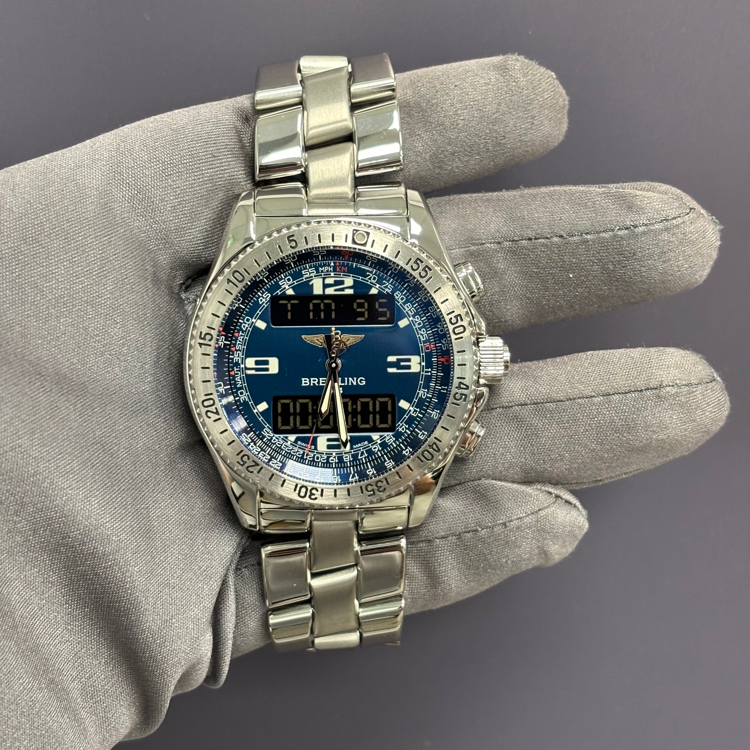 Breitling B-01 42mm Blue Dial Watch Ref# A68062 - Happy Jewelers Fine Jewelry Lifetime Warranty
