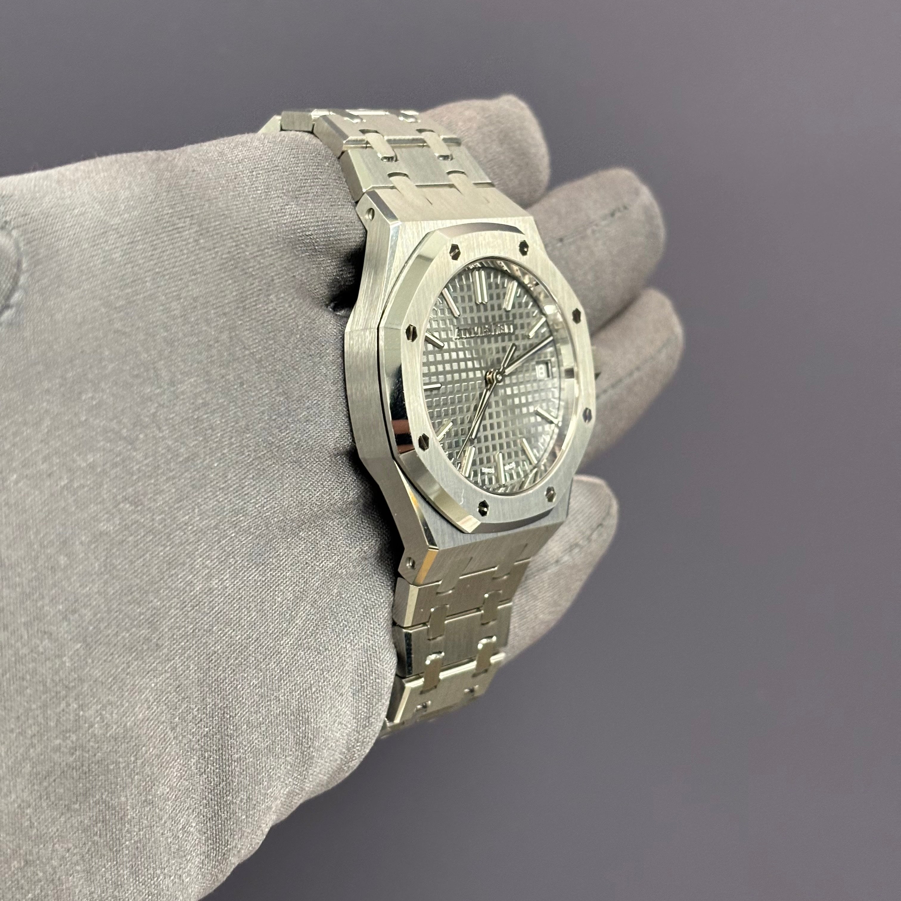 Audemars Piguet Royal Oak 37mm Grey Dial Watch Ref# 15550ST.OO.1356ST.07 - Happy Jewelers Fine Jewelry Lifetime Warranty