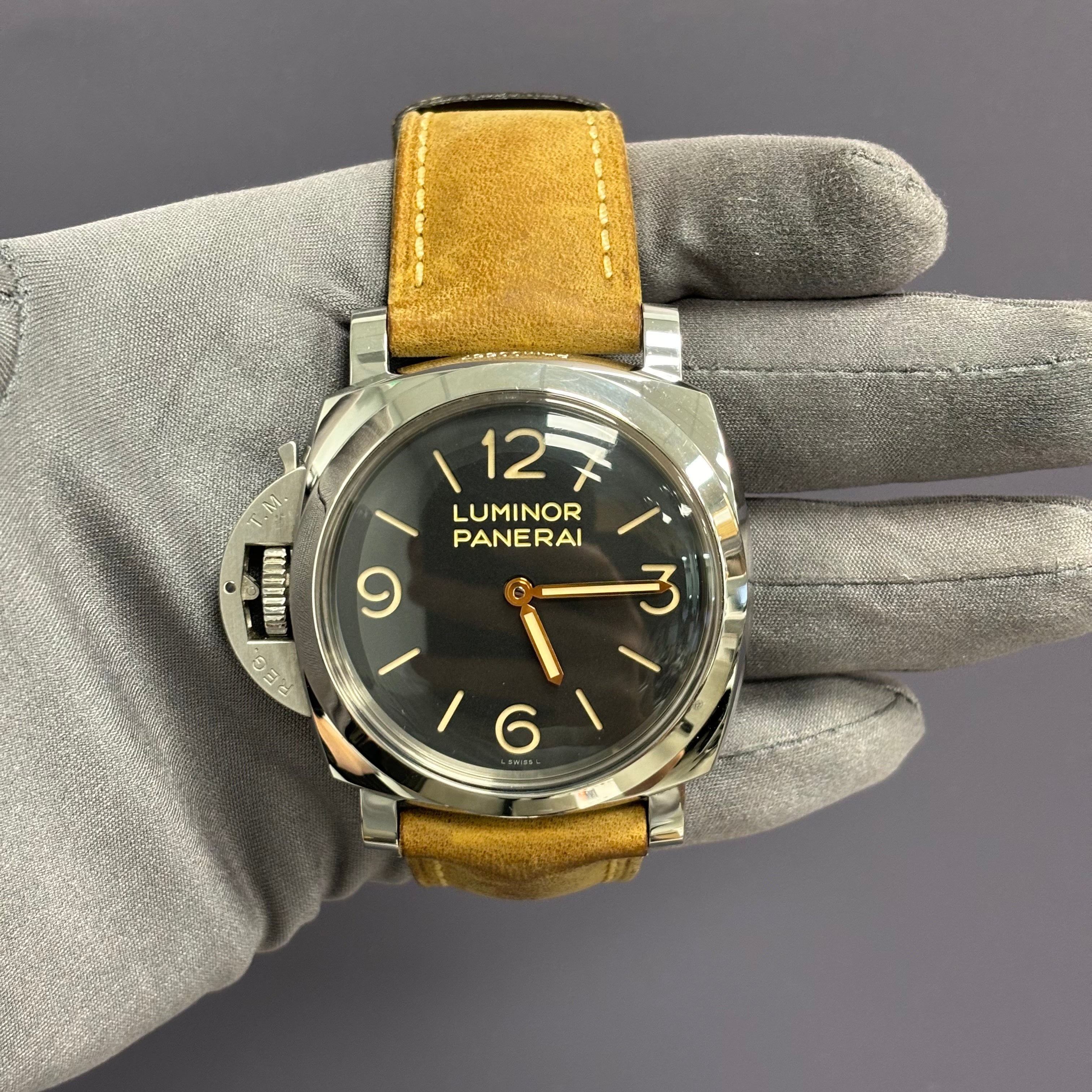 Panerai Luminor 47mm Black Dial Watch Ref# PAM00557 - Happy Jewelers Fine Jewelry Lifetime Warranty