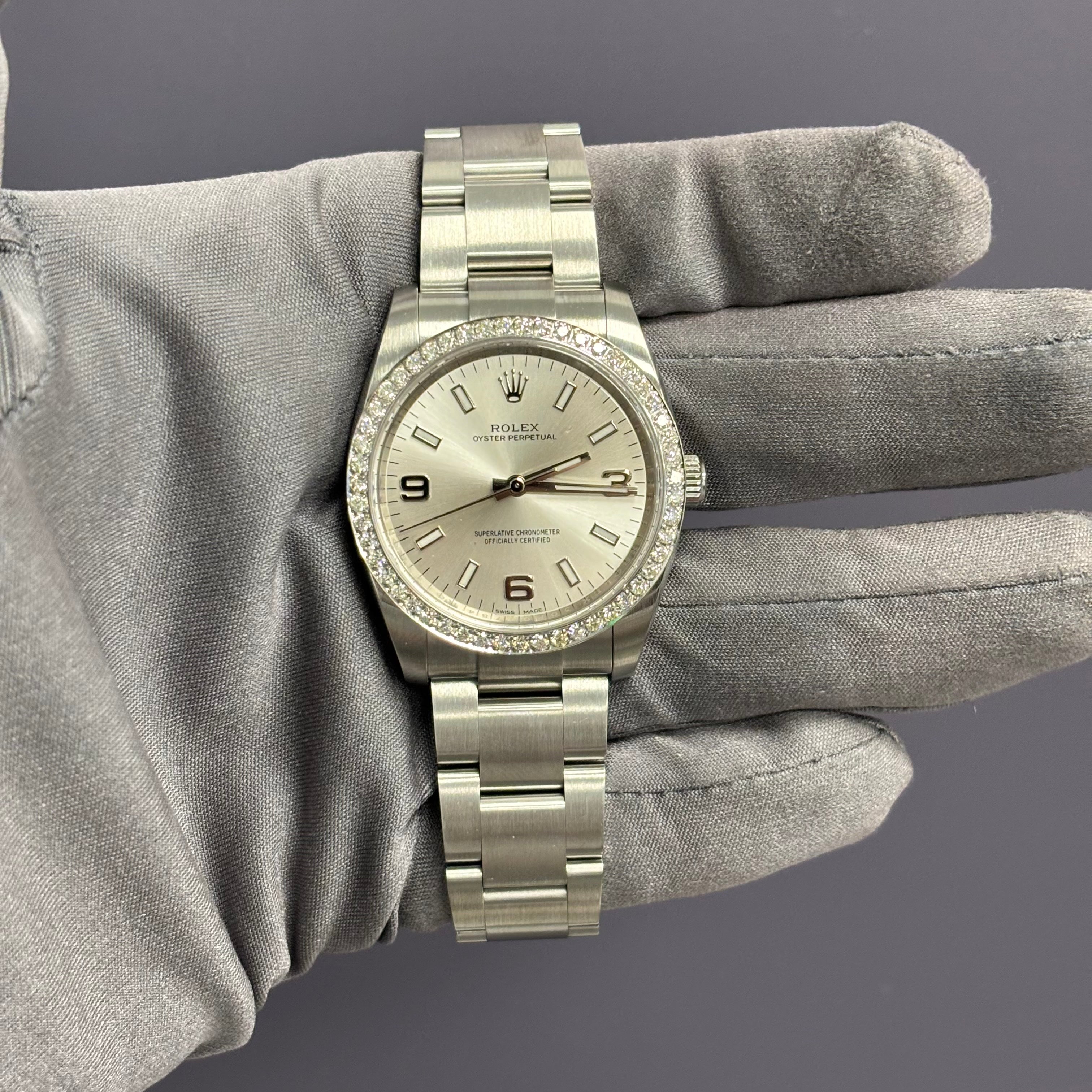 Rolex Oyster Perpetual 34mm Silver Dial Watch Ref# 114200 - Happy Jewelers Fine Jewelry Lifetime Warranty