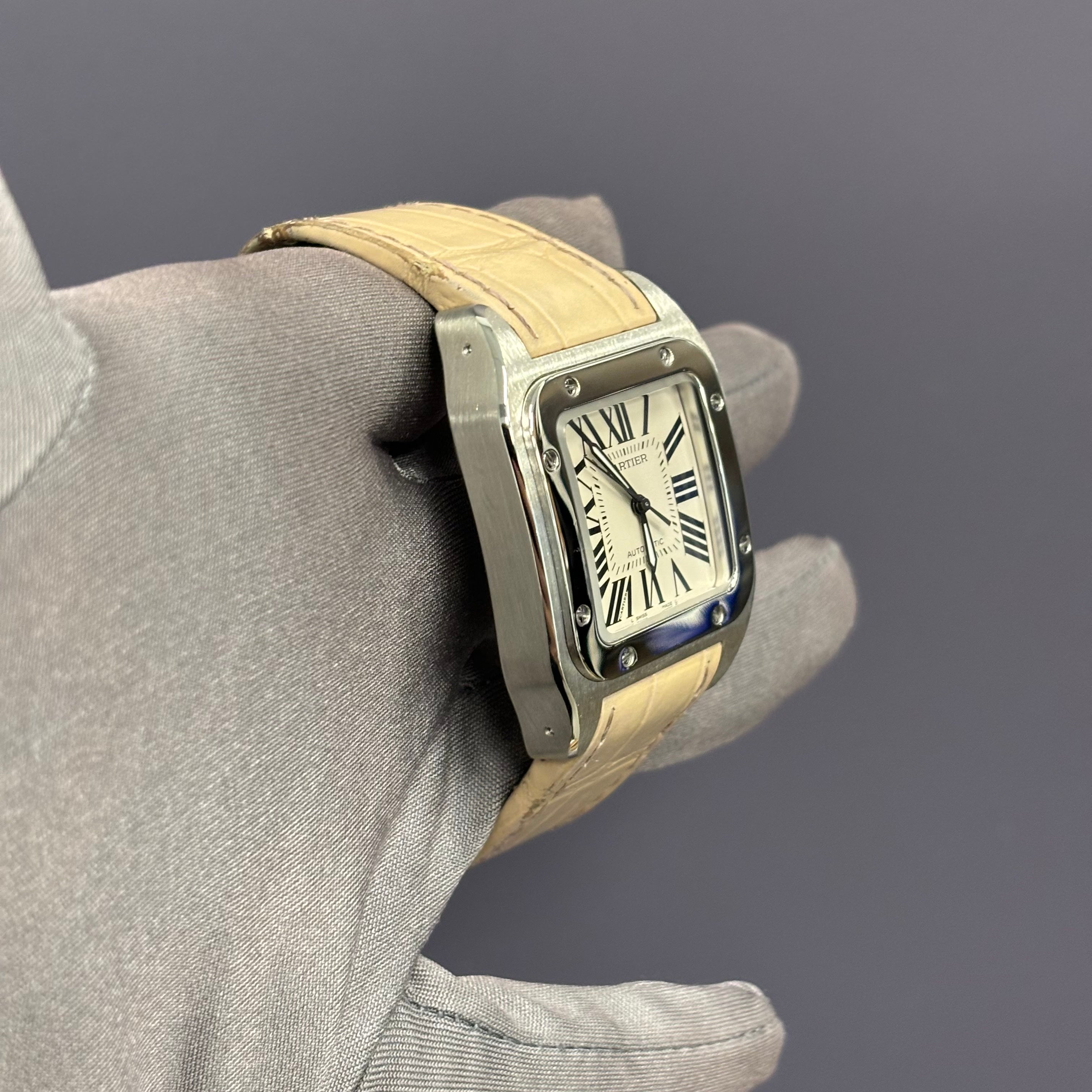 Cartier Santos 33mm White Dial Watch Ref# W20126X8 - Happy Jewelers Fine Jewelry Lifetime Warranty