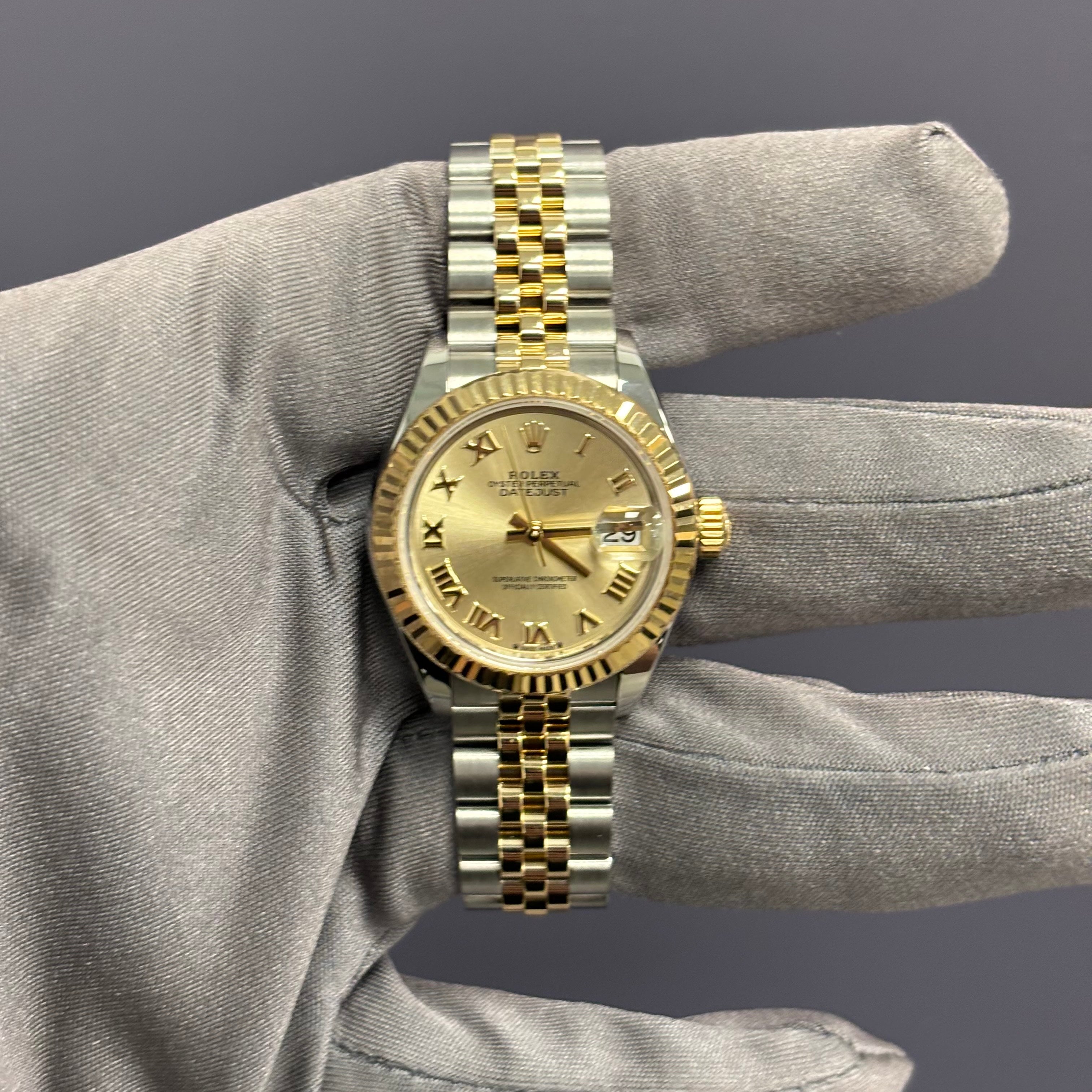 Rolex Datejust 28mm Champagne Dial Watch Ref# 279173 - Happy Jewelers Fine Jewelry Lifetime Warranty