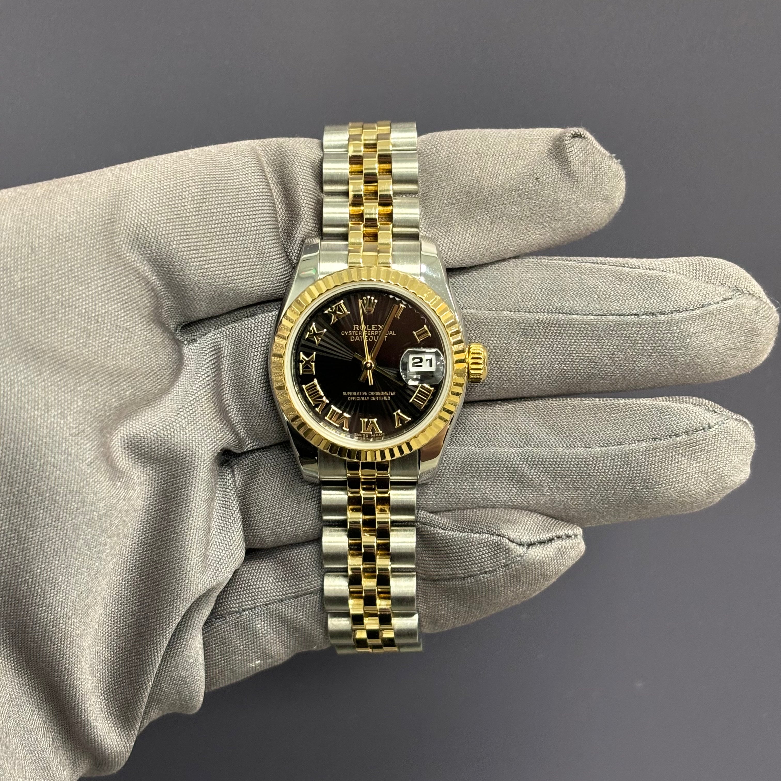 Rolex Datejust 26mm Black Dial Watch Ref# 179173 - Happy Jewelers Fine Jewelry Lifetime Warranty