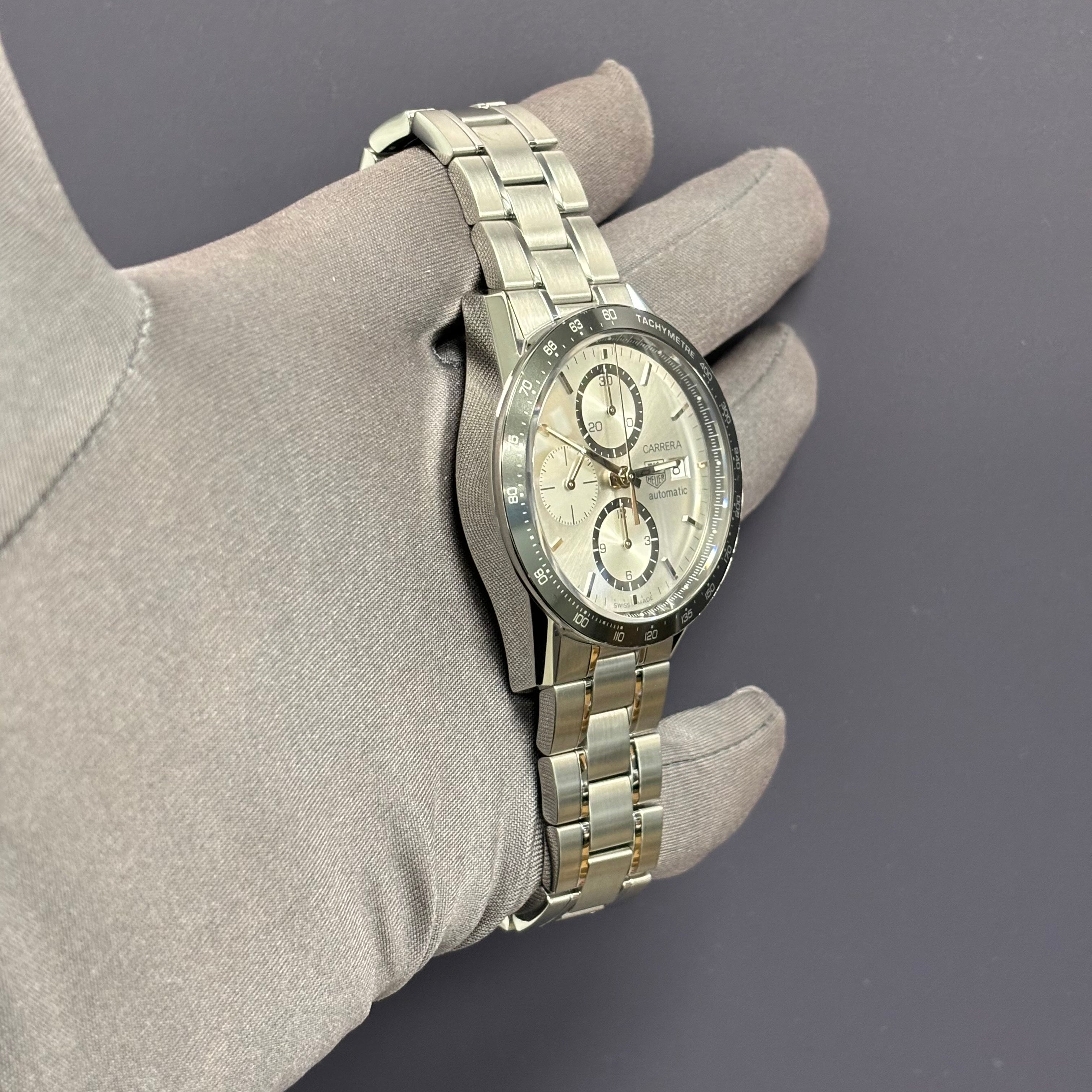 Tag Heuer Carrera 41mm Silver Dial Watch Ref# CV2011.BA0786 - Happy Jewelers Fine Jewelry Lifetime Warranty