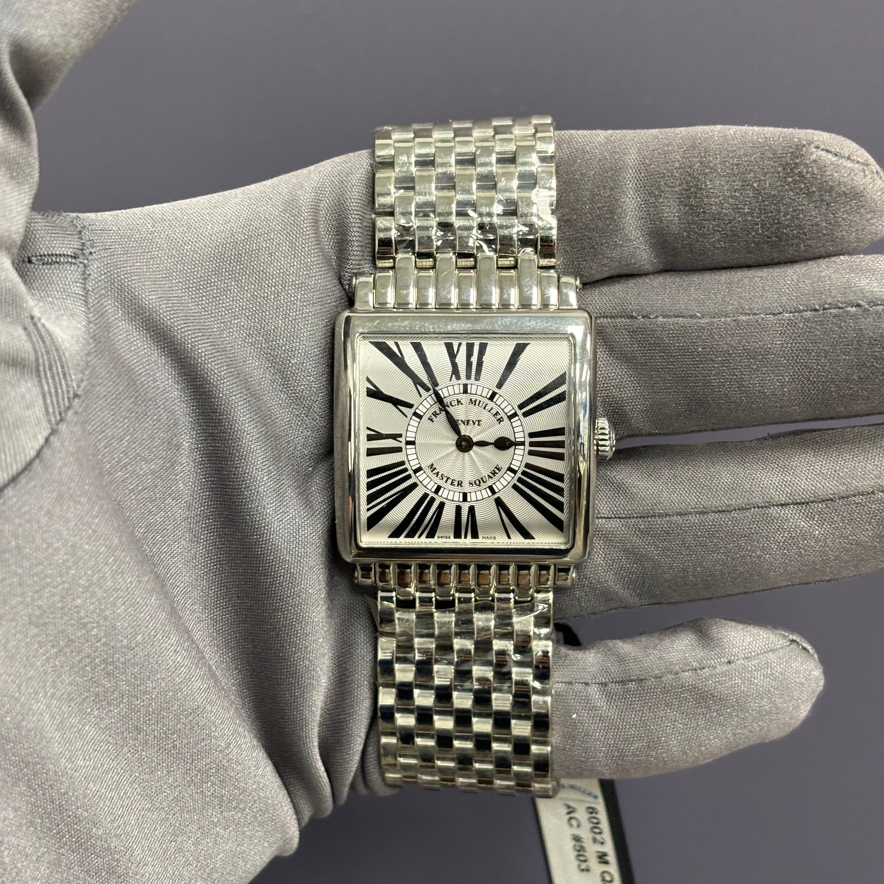 Franck Muller Master Square 32mm Silver Dial Watch Ref# 6002 M QZ R O AC - Happy Jewelers Fine Jewelry Lifetime Warranty