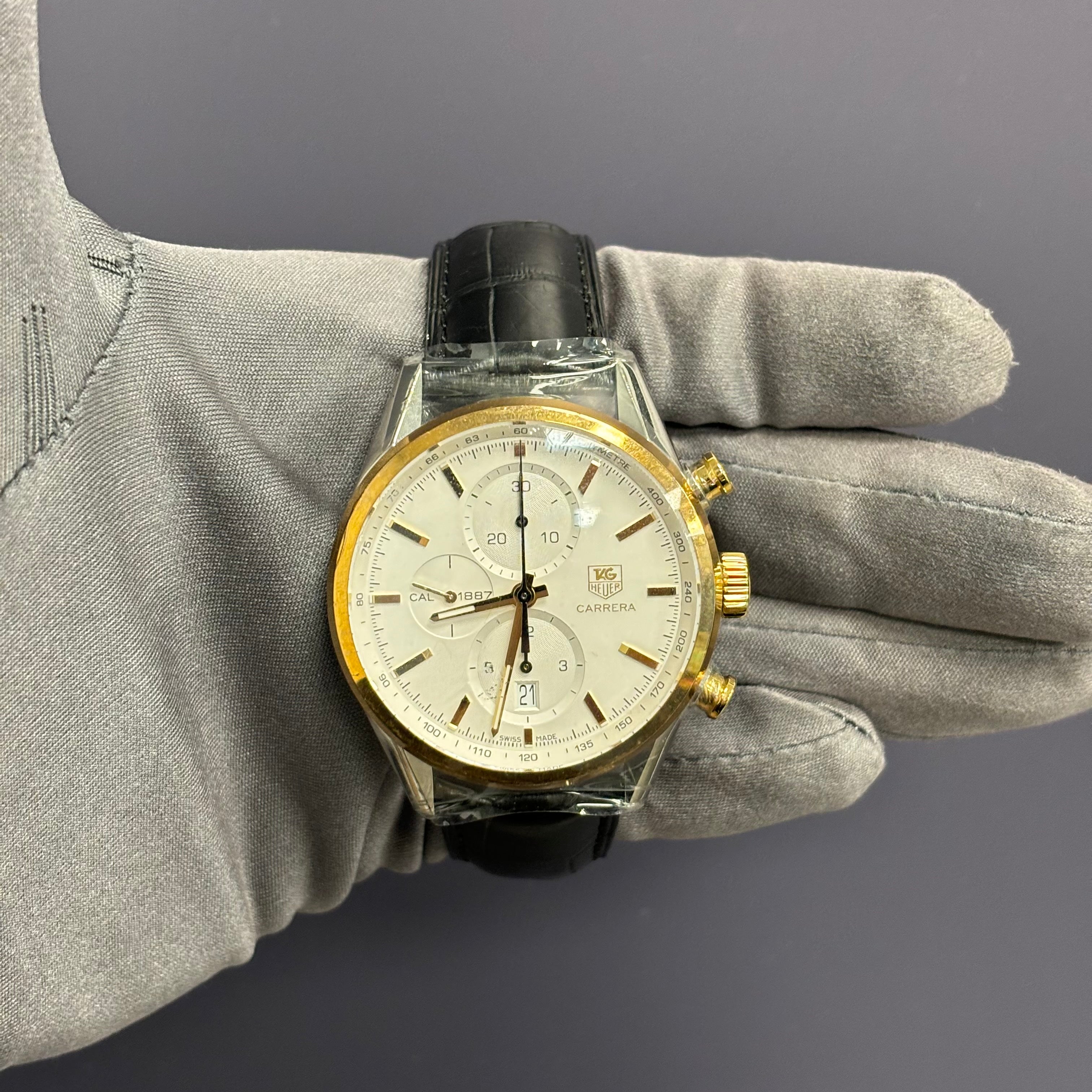 Tag Heuer Carrera 41mm Silver Dial Watch Ref# CAR2150 - Happy Jewelers Fine Jewelry Lifetime Warranty