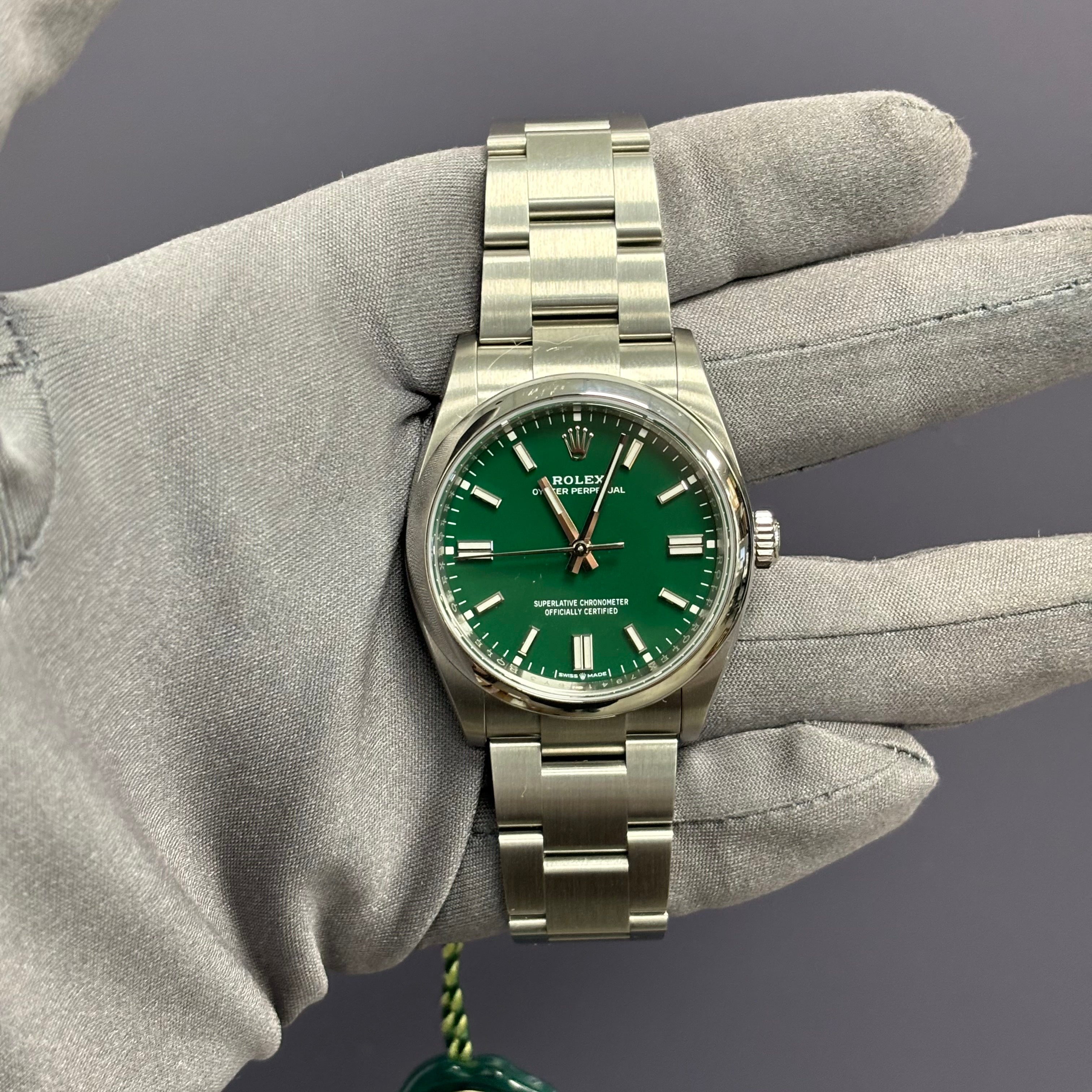 Rolex Oyster Perpetual 36mm Green Dial Watch Ref# 126000 - Happy Jewelers Fine Jewelry Lifetime Warranty